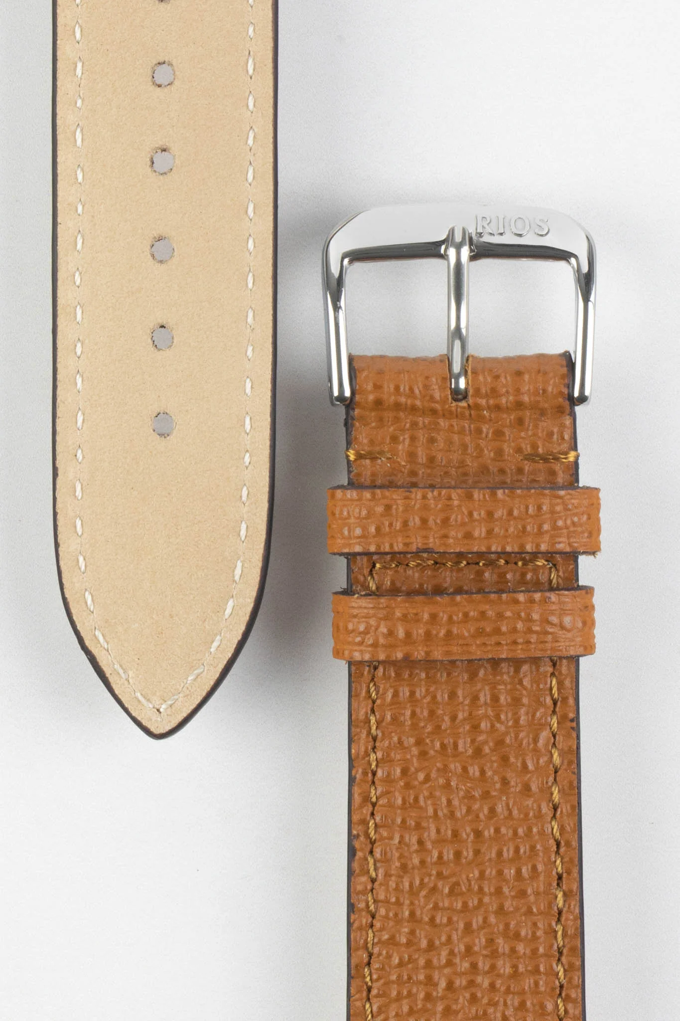 RIOS1931 FRENCH Leather Watch Strap in HONEY - Image 3