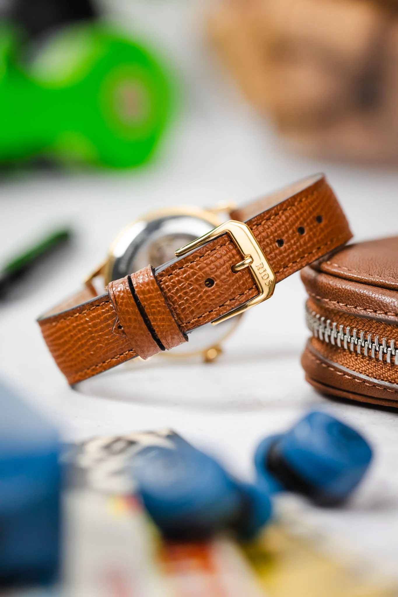 RIOS1931 FRENCH Leather Watch Strap in HONEY - Image 6