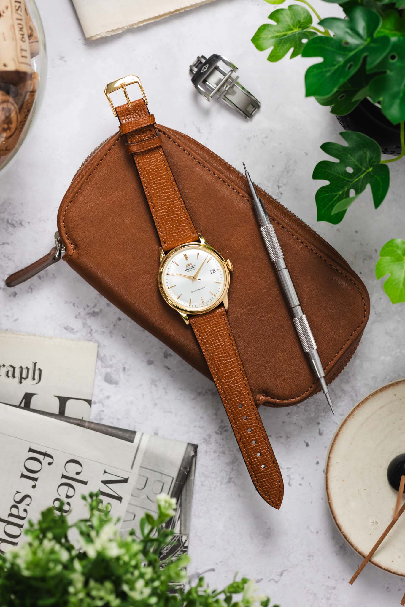 RIOS1931 FRENCH Leather Watch Strap in HONEY - Image 9