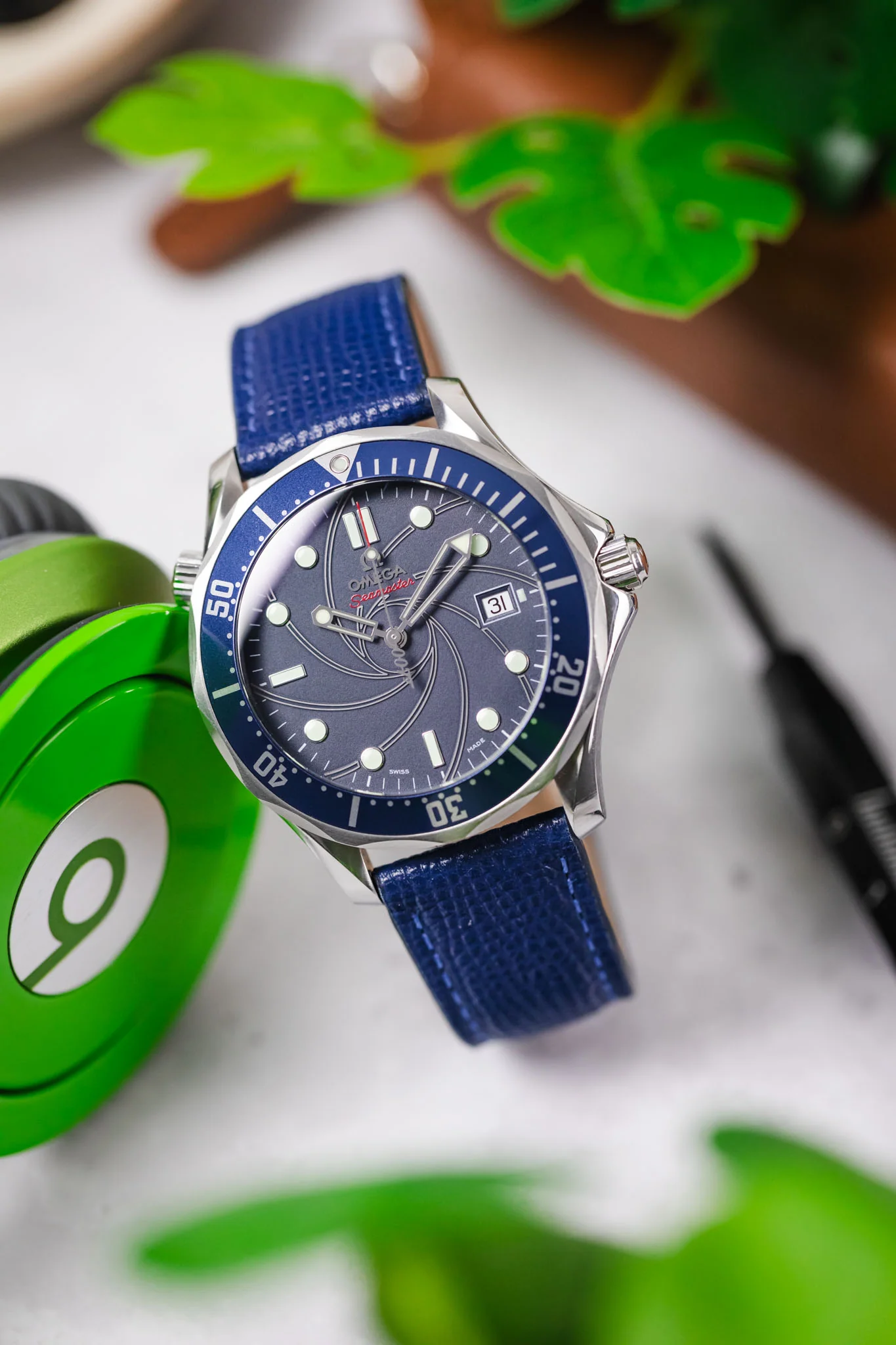 RIOS1931 FRENCH Leather Watch Strap in OCEAN BLUE - Image 4