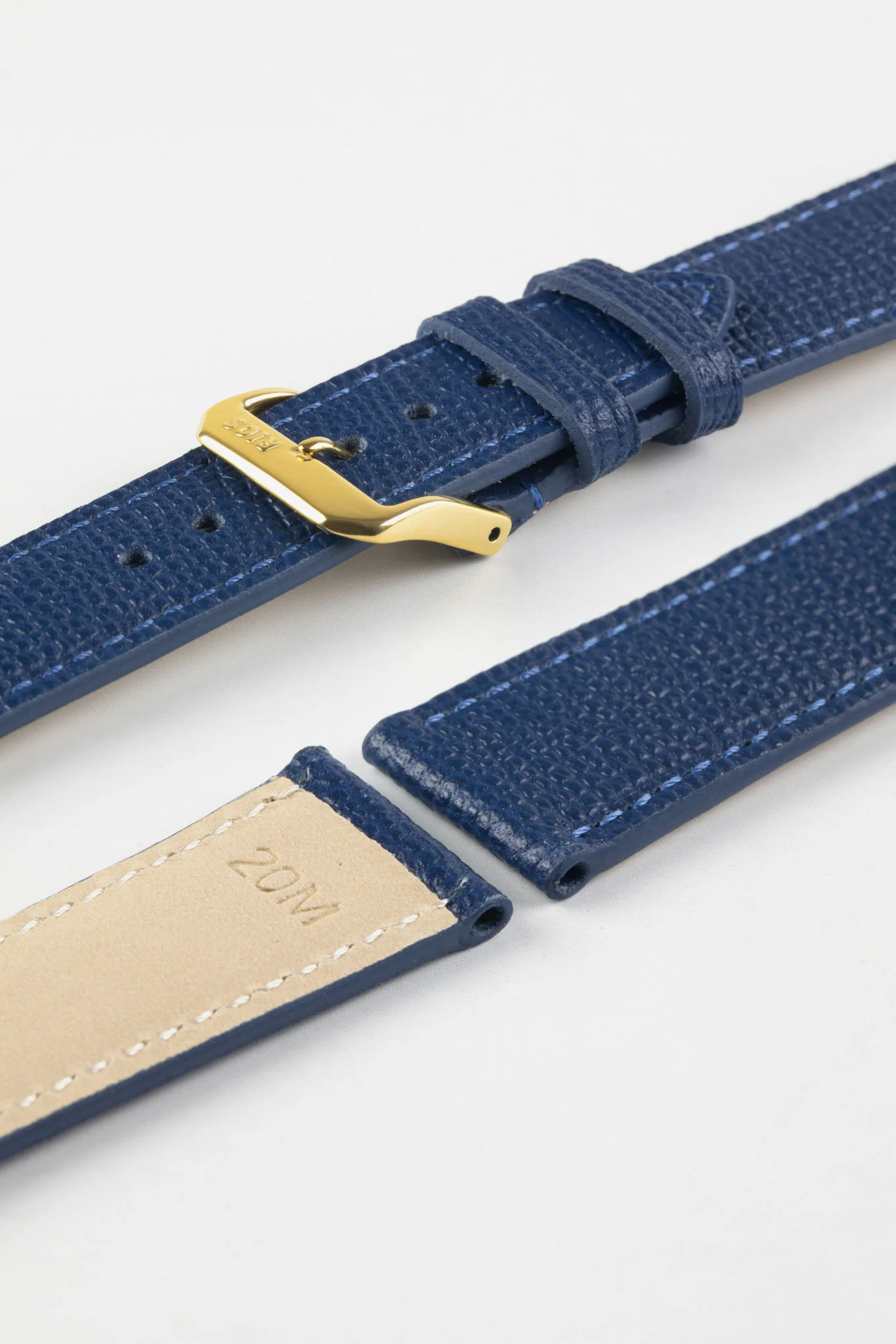 RIOS1931 FRENCH Leather Watch Strap in OCEAN BLUE - Image 8