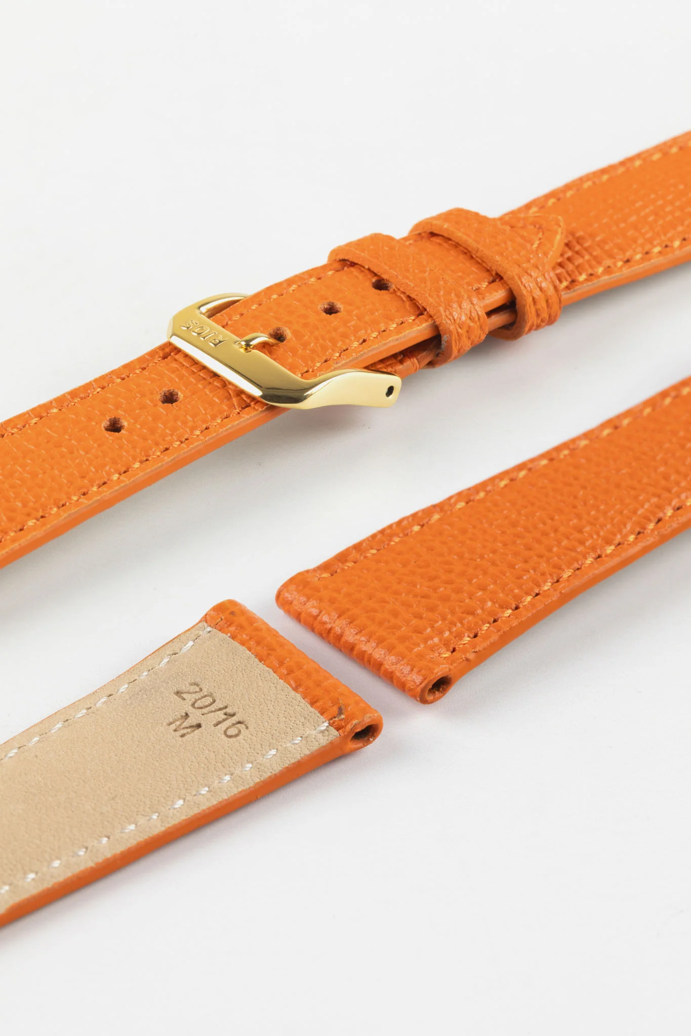 RIOS1931 FRENCH Leather Watch Strap in ORANGE - Image 7