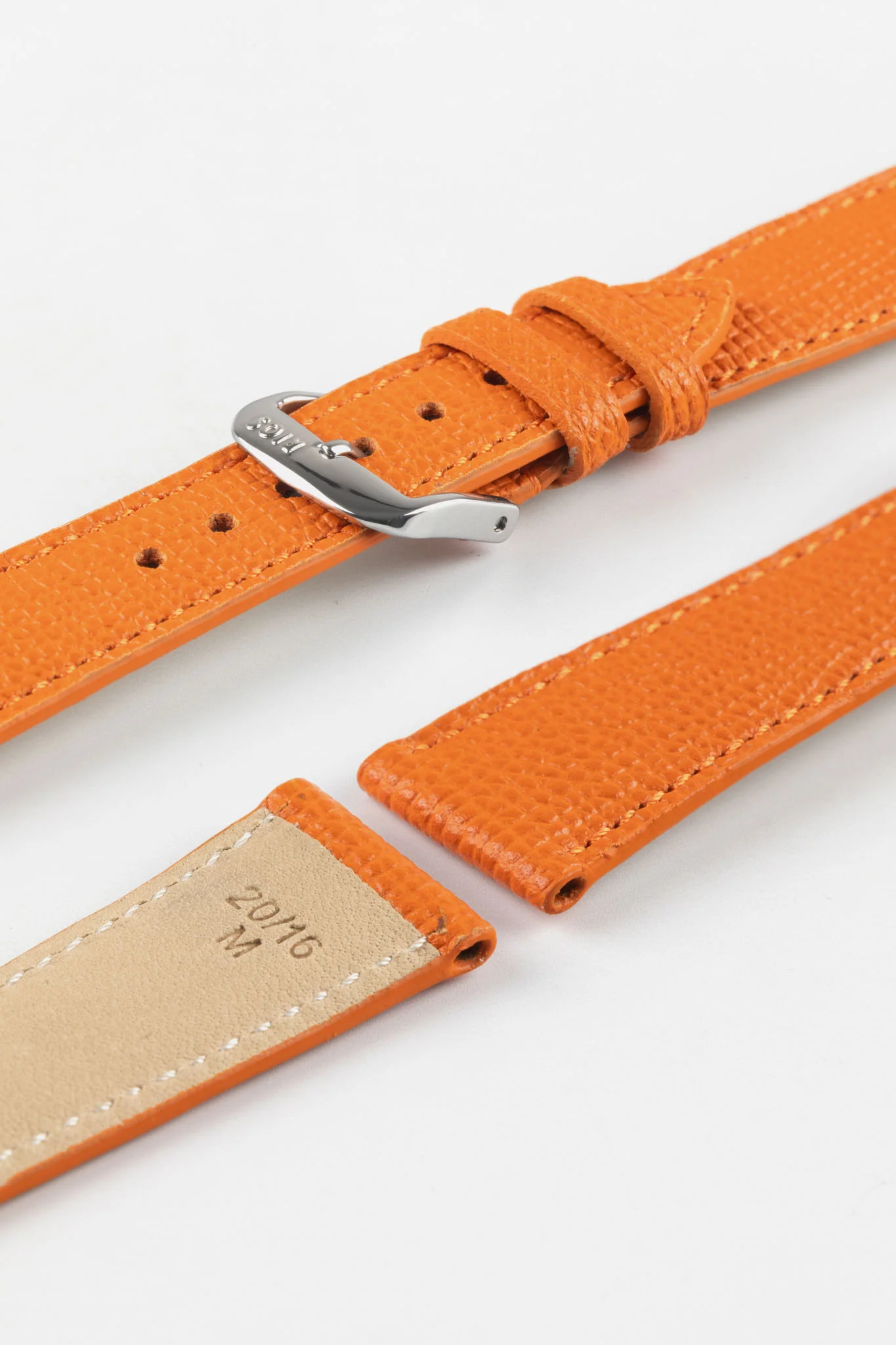 RIOS1931 FRENCH Leather Watch Strap in ORANGE - Image 8