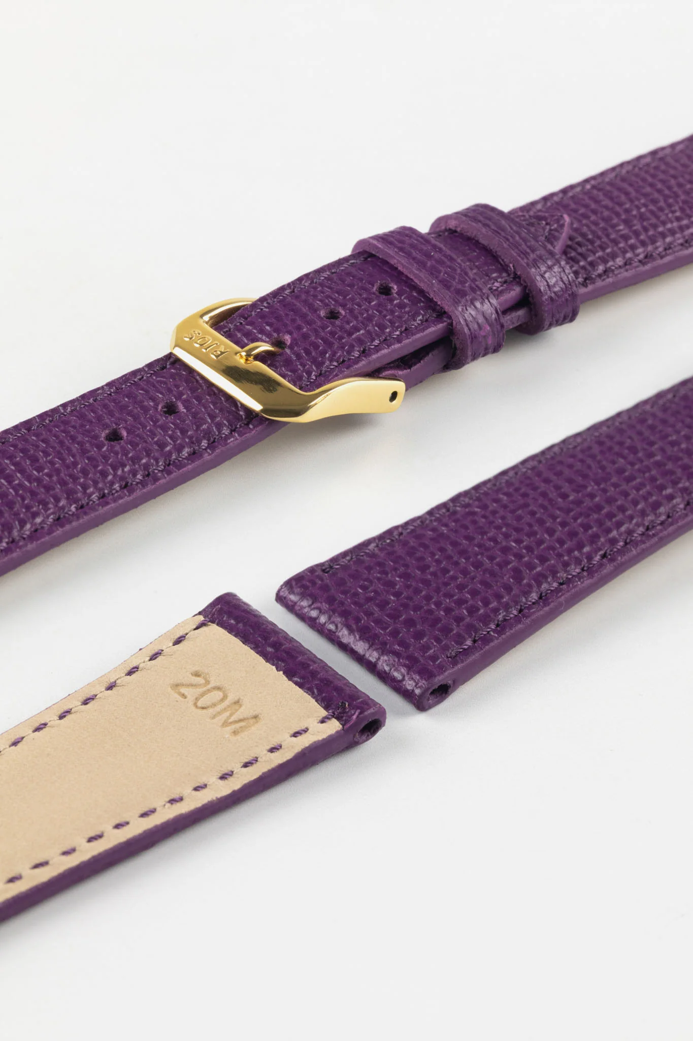 RIOS1931 FRENCH Leather Watch Strap in PURPLE - Image 7