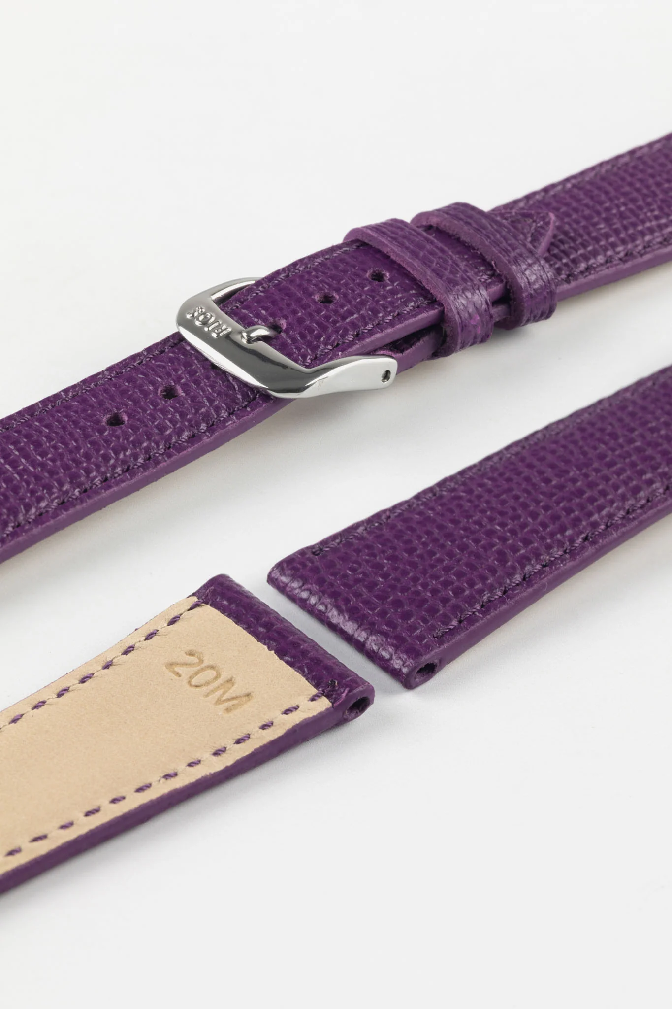 RIOS1931 FRENCH Leather Watch Strap in PURPLE - Image 8