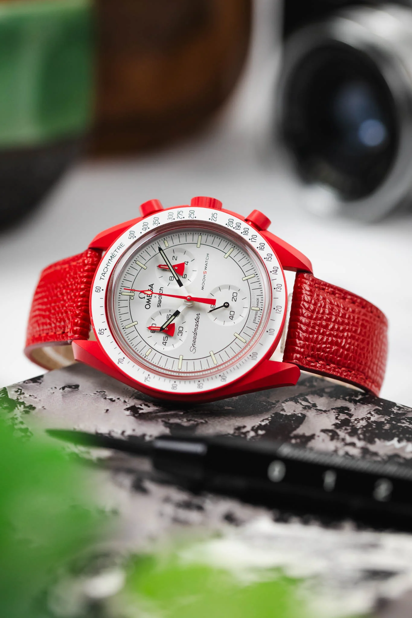 RIOS1931 FRENCH Leather Watch Strap in RED - Image 4