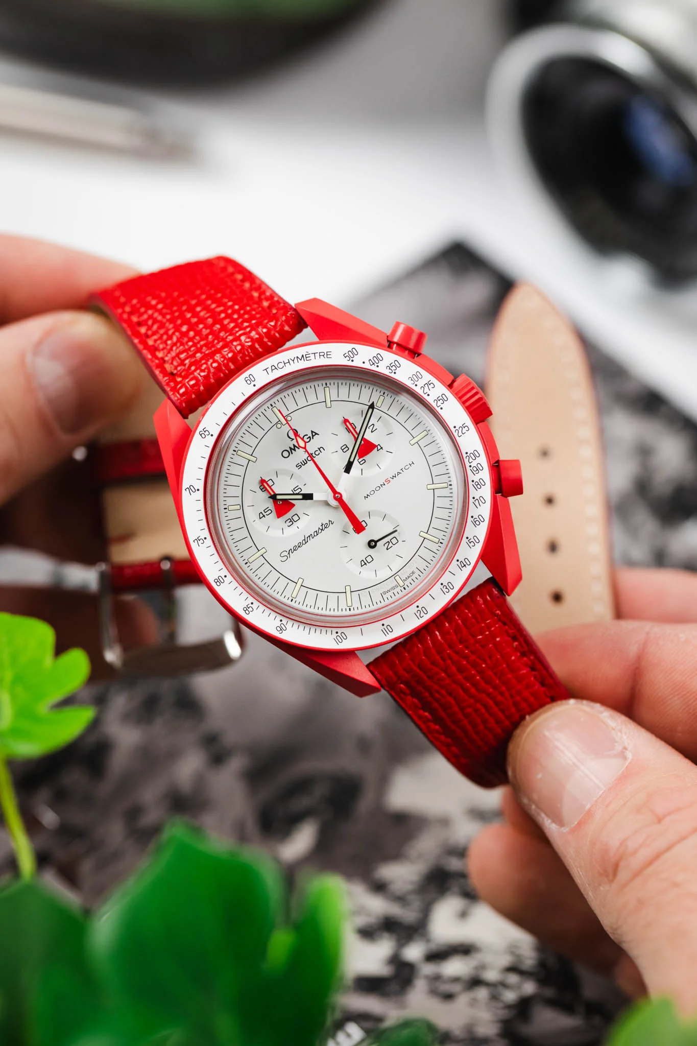 RIOS1931 FRENCH Leather Watch Strap in RED - Image 6