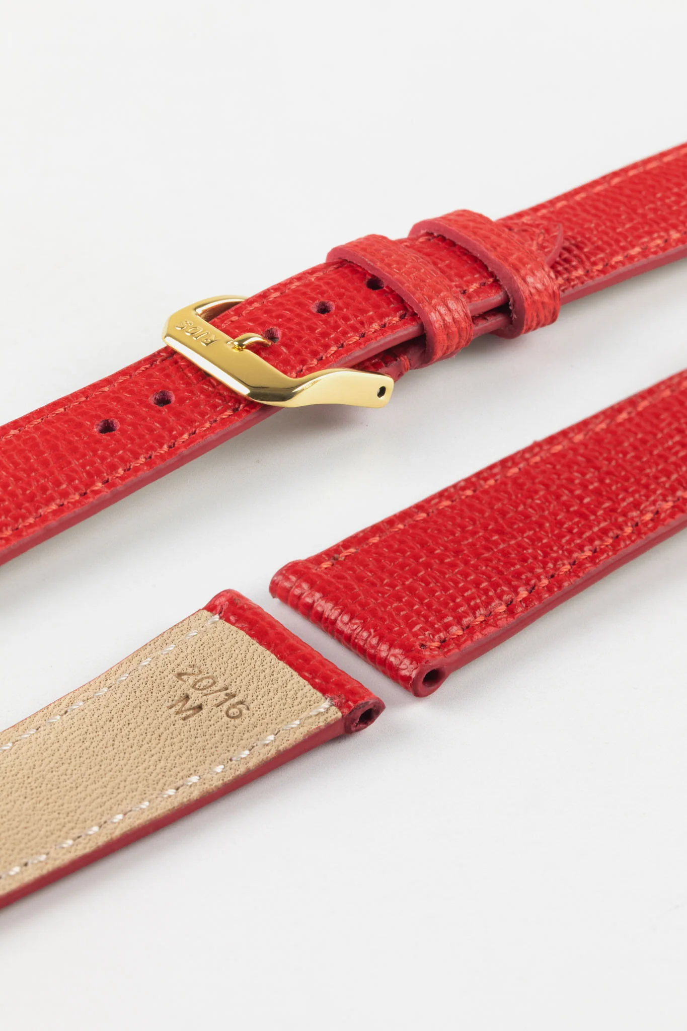 RIOS1931 FRENCH Leather Watch Strap in RED - Image 7