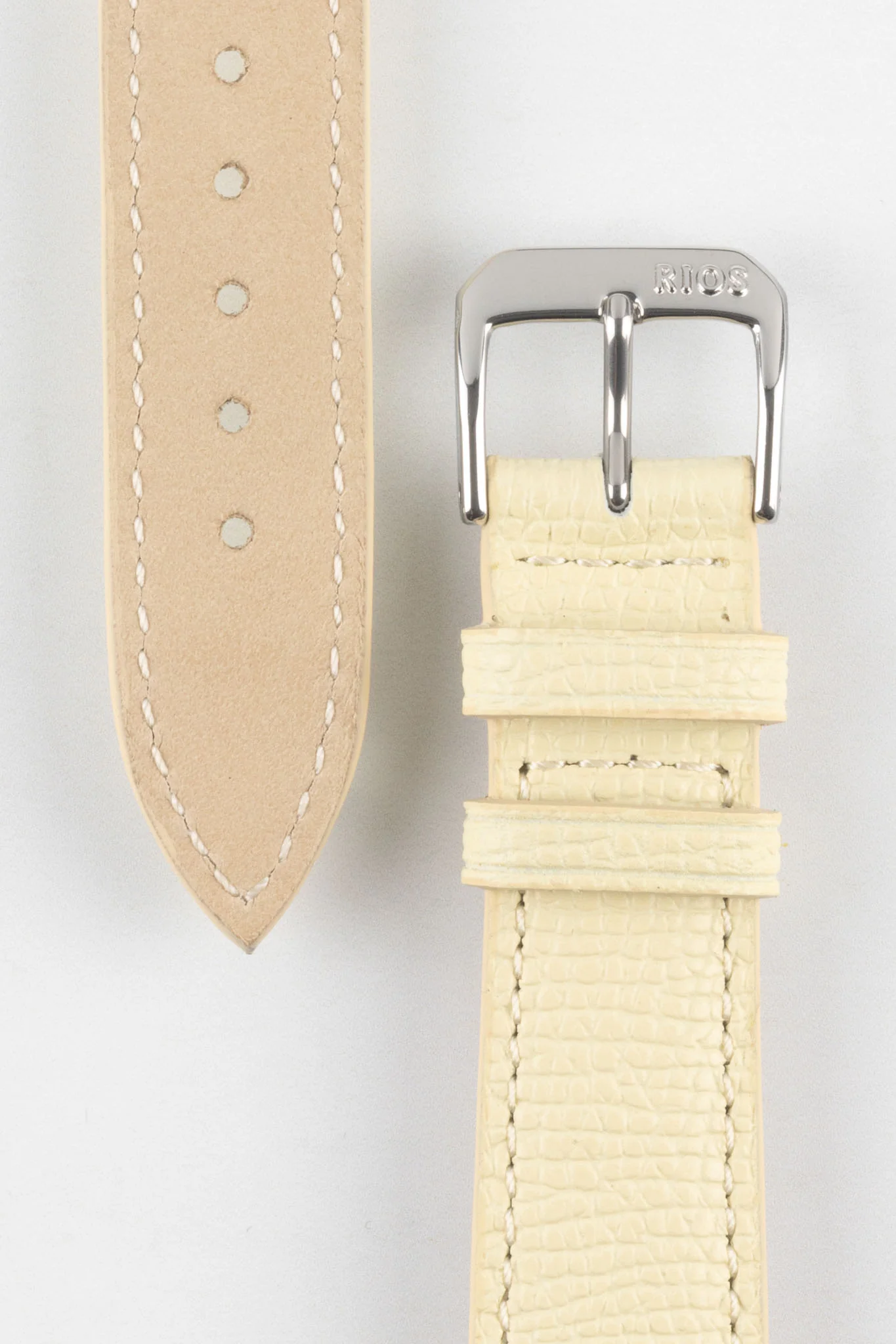 RIOS1931 FRENCH Leather Watch Strap in SAND - Image 3