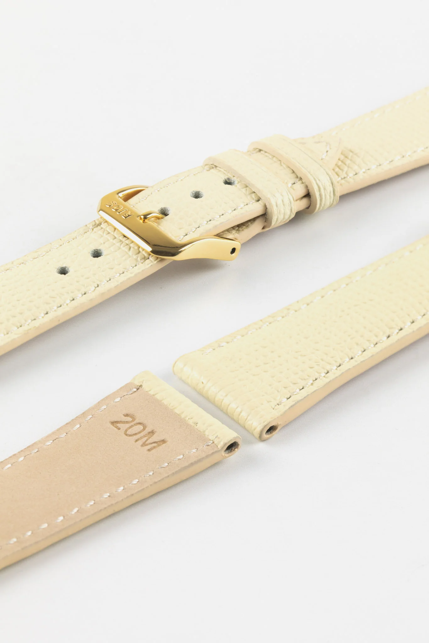RIOS1931 FRENCH Leather Watch Strap in SAND - Image 7