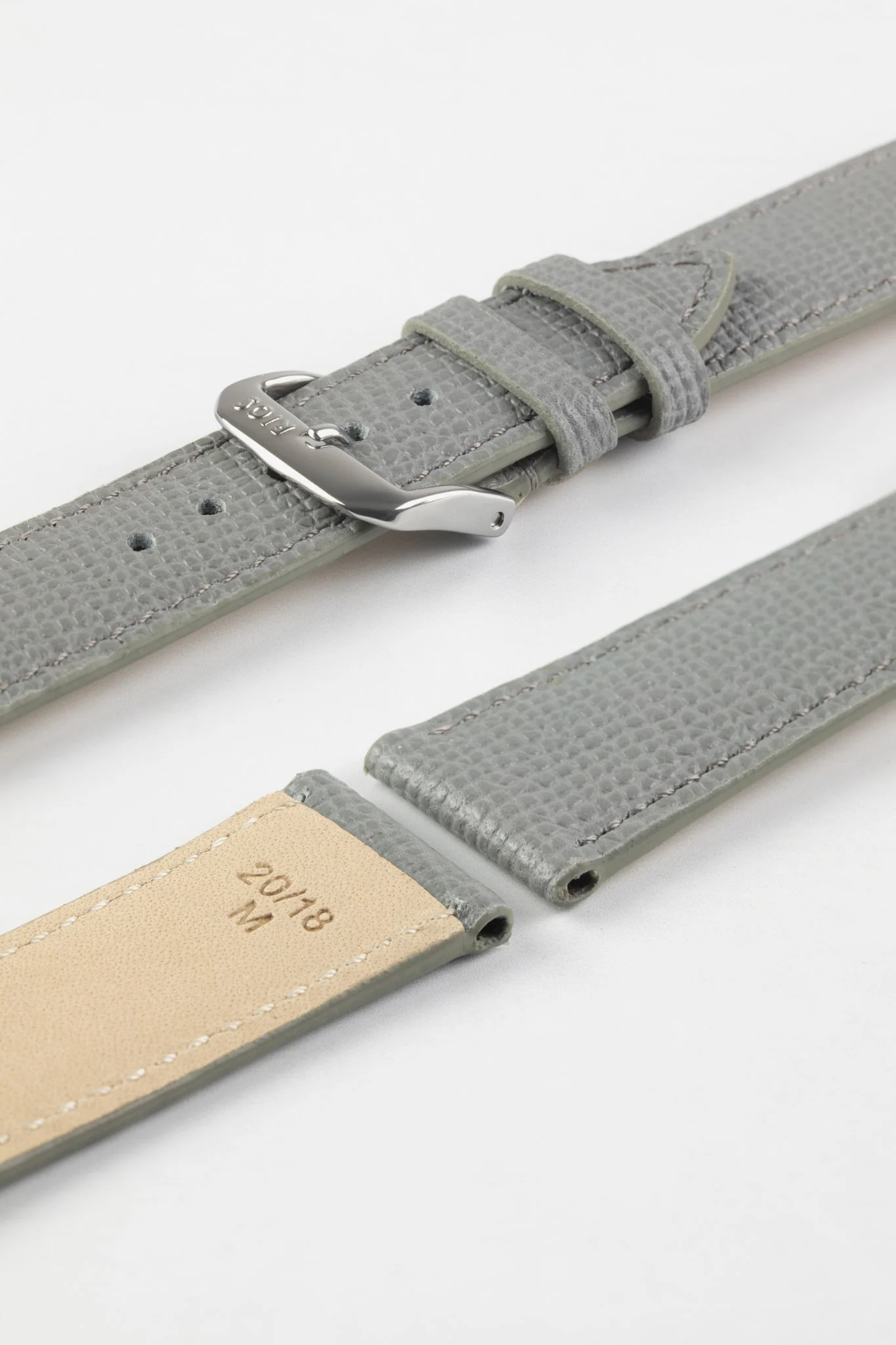 RIOS1931 FRENCH Leather Watch Strap in STONE GREY - Image 7