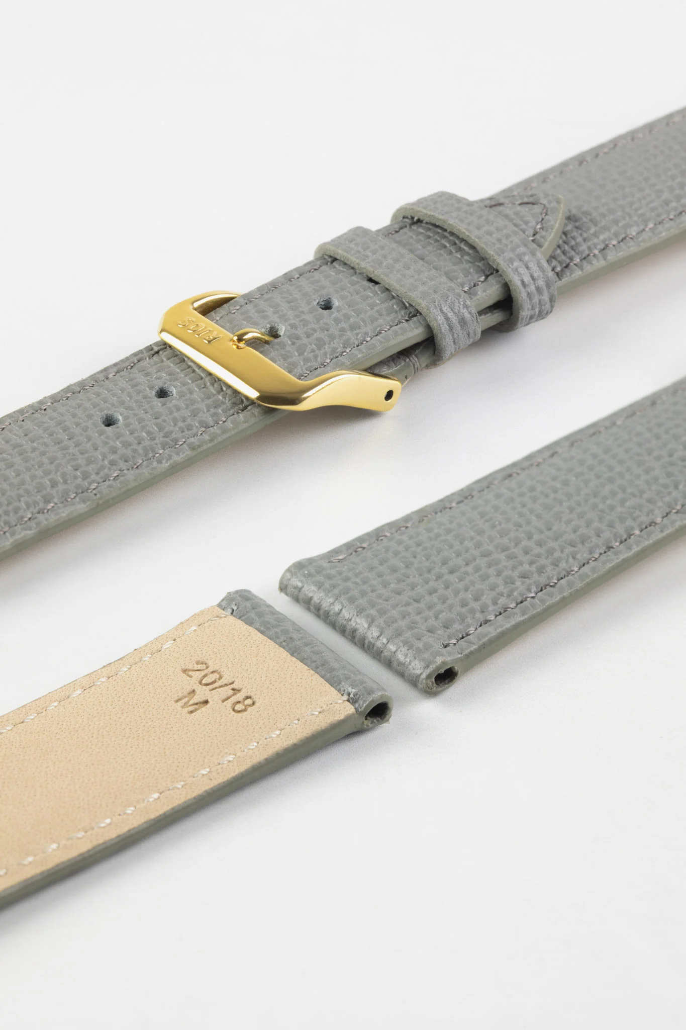 RIOS1931 FRENCH Leather Watch Strap in STONE GREY - Image 8