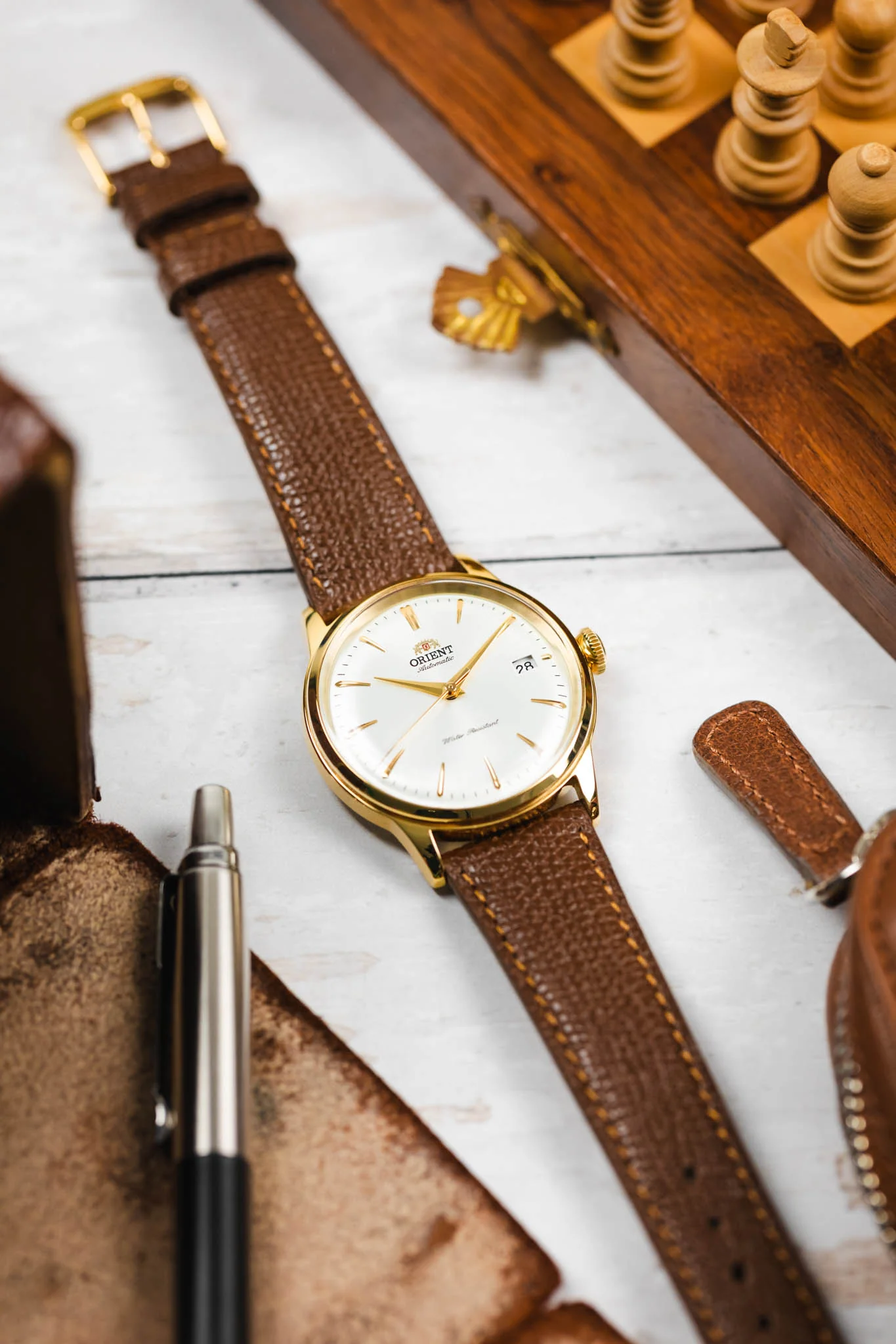 RIOS1931 FRENCH Leather Watch Strap in TOBACCO - Image 6