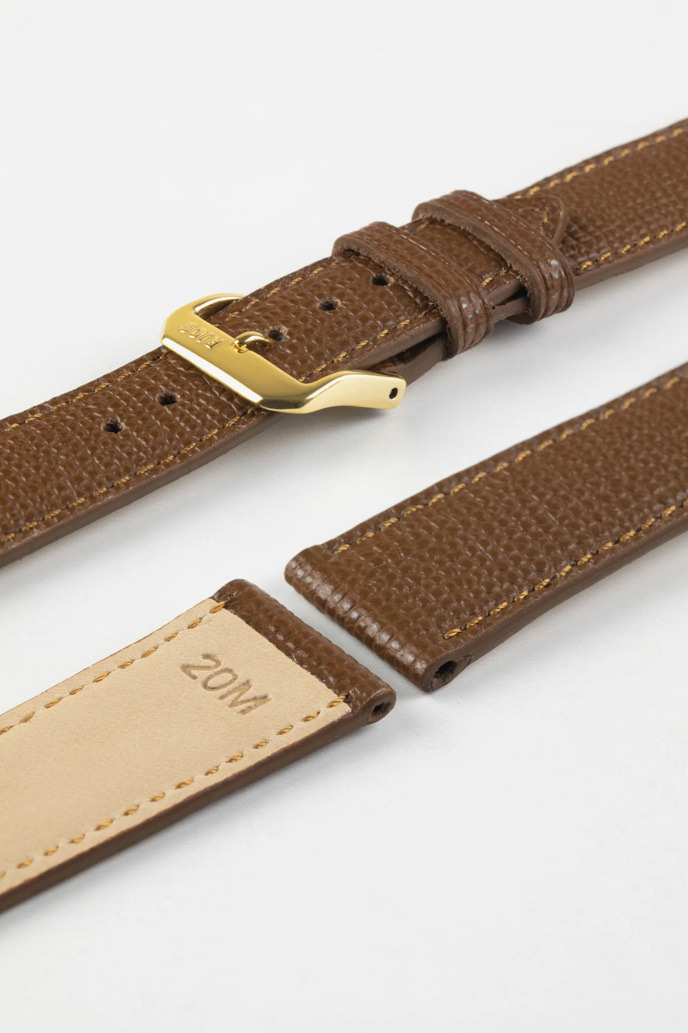 RIOS1931 FRENCH Leather Watch Strap in TOBACCO - Image 8
