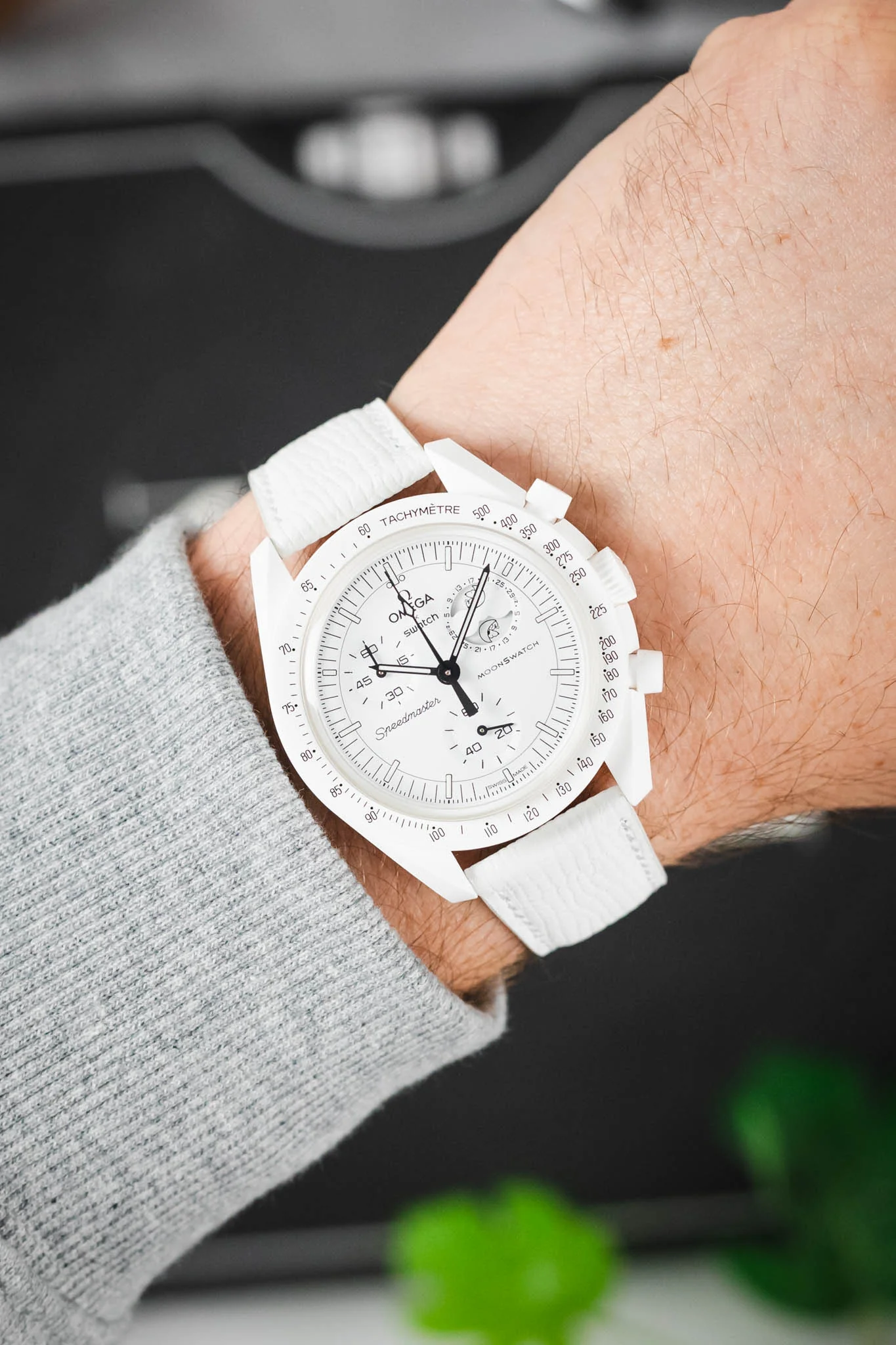 RIOS1931 FRENCH Leather Watch Strap in WHITE - Image 2