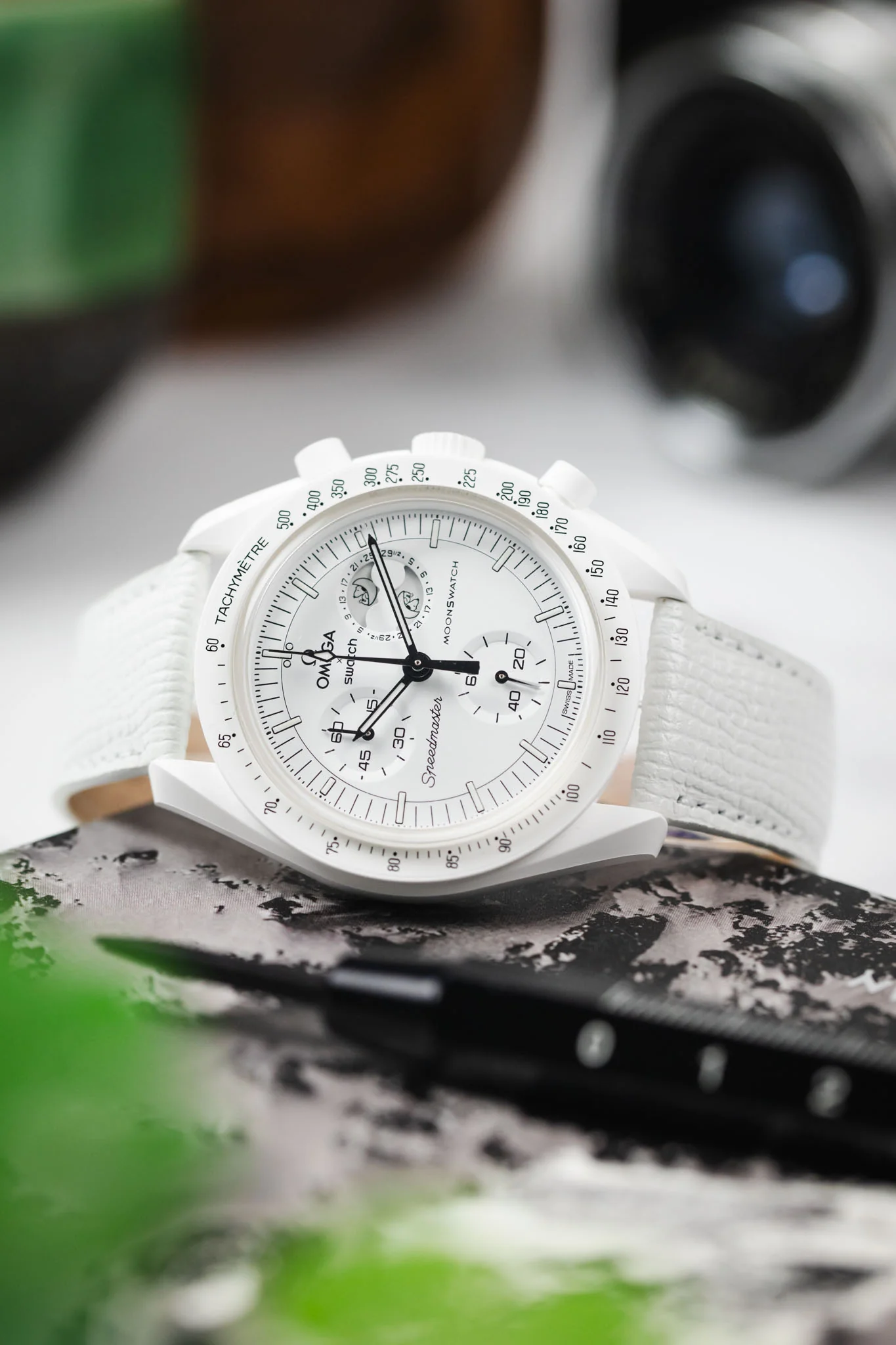 RIOS1931 FRENCH Leather Watch Strap in WHITE - Image 3