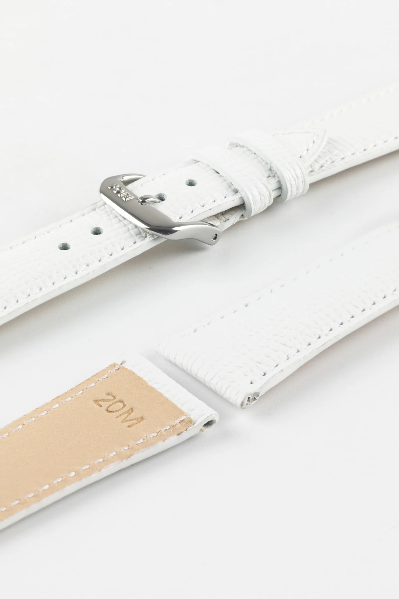 RIOS1931 FRENCH Leather Watch Strap in WHITE - Image 8