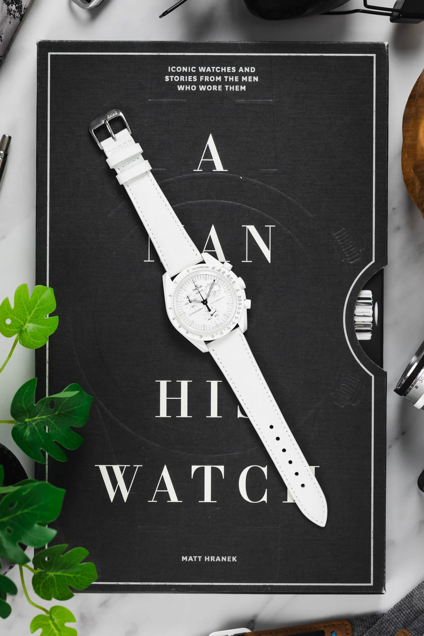 RIOS1931 FRENCH Leather Watch Strap in WHITE - Image 9