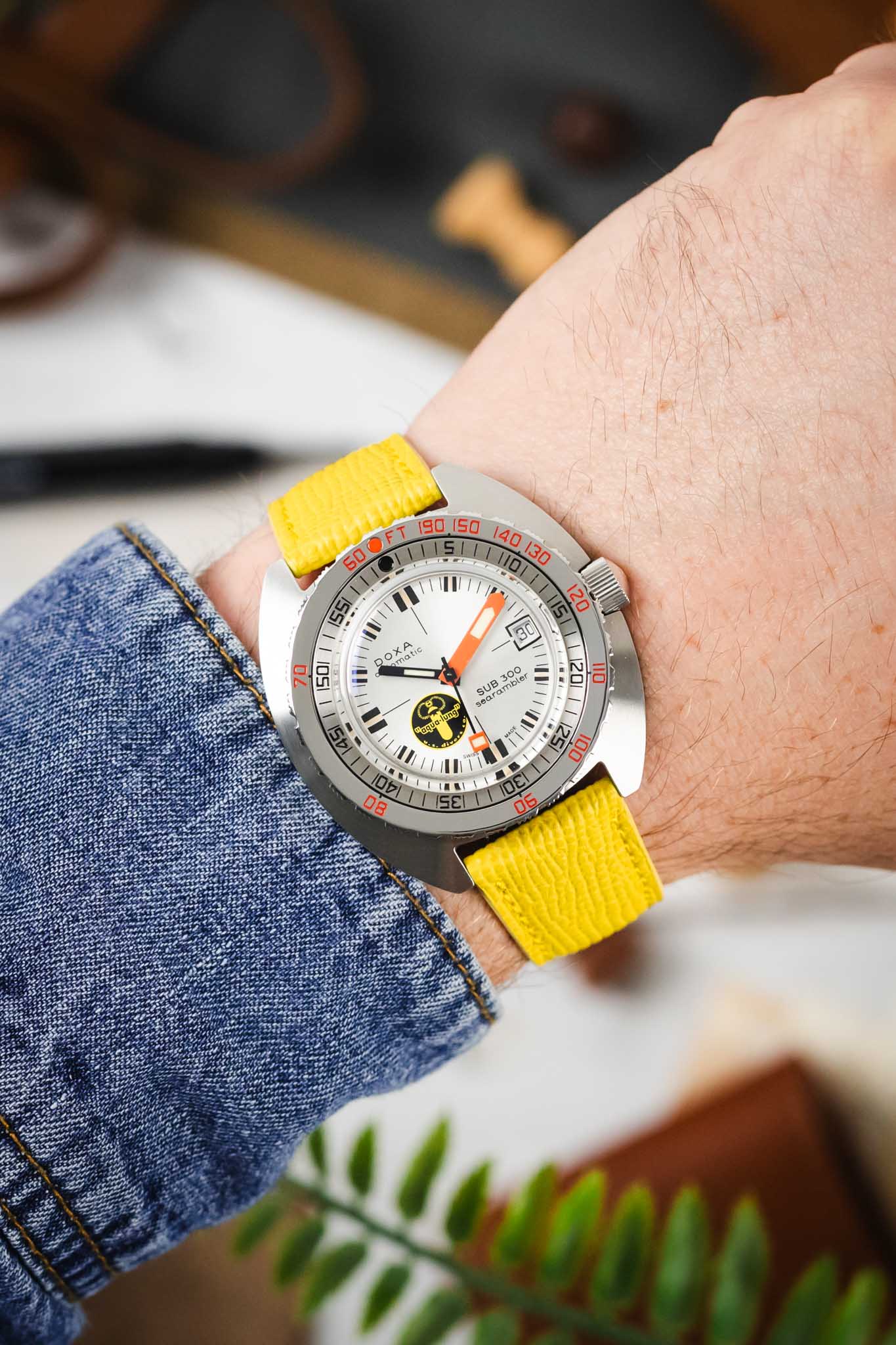 RIOS1931 FRENCH Leather Watch Strap in YELLOW - Image 2