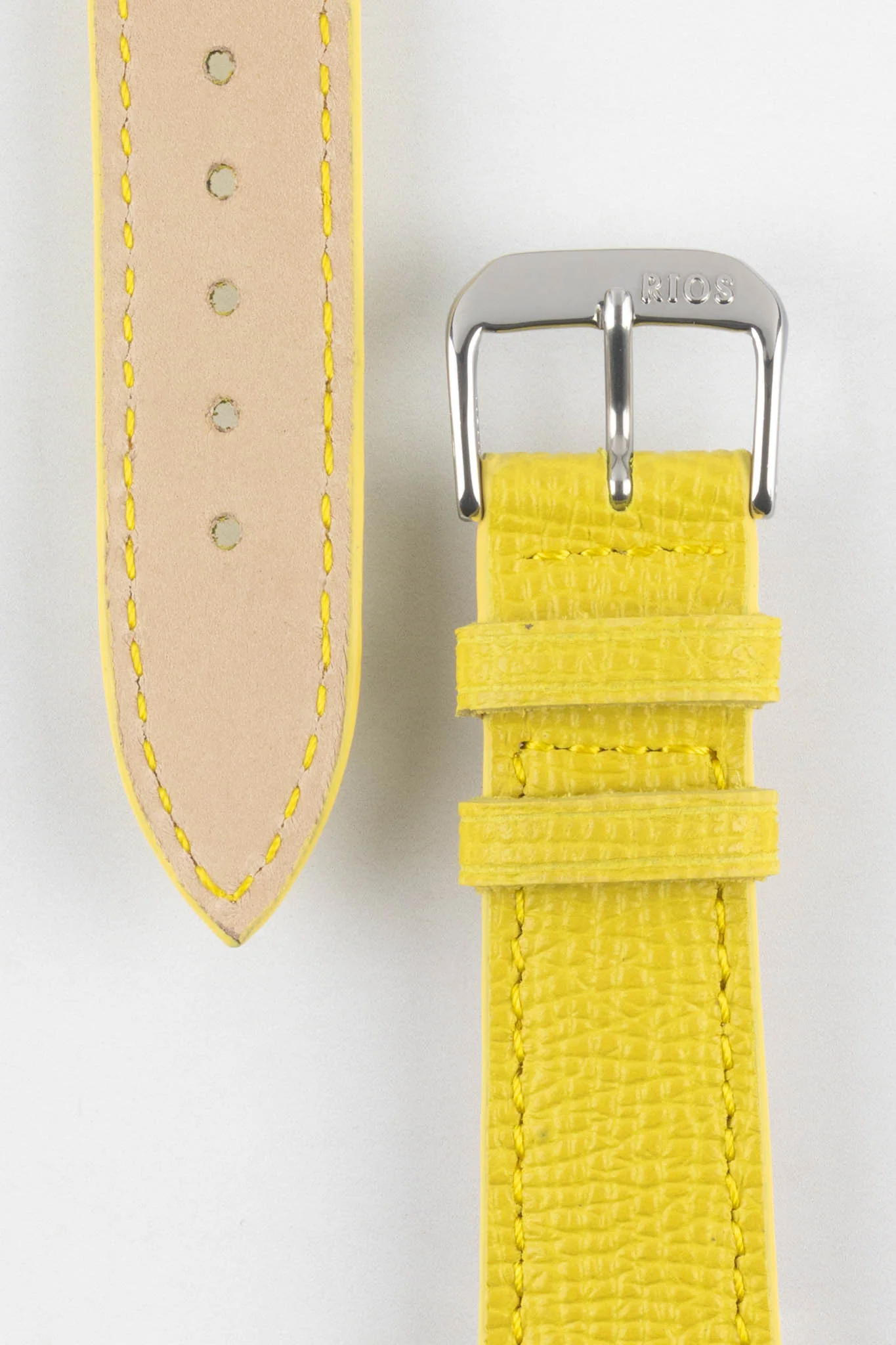 RIOS1931 FRENCH Leather Watch Strap in YELLOW - Image 3