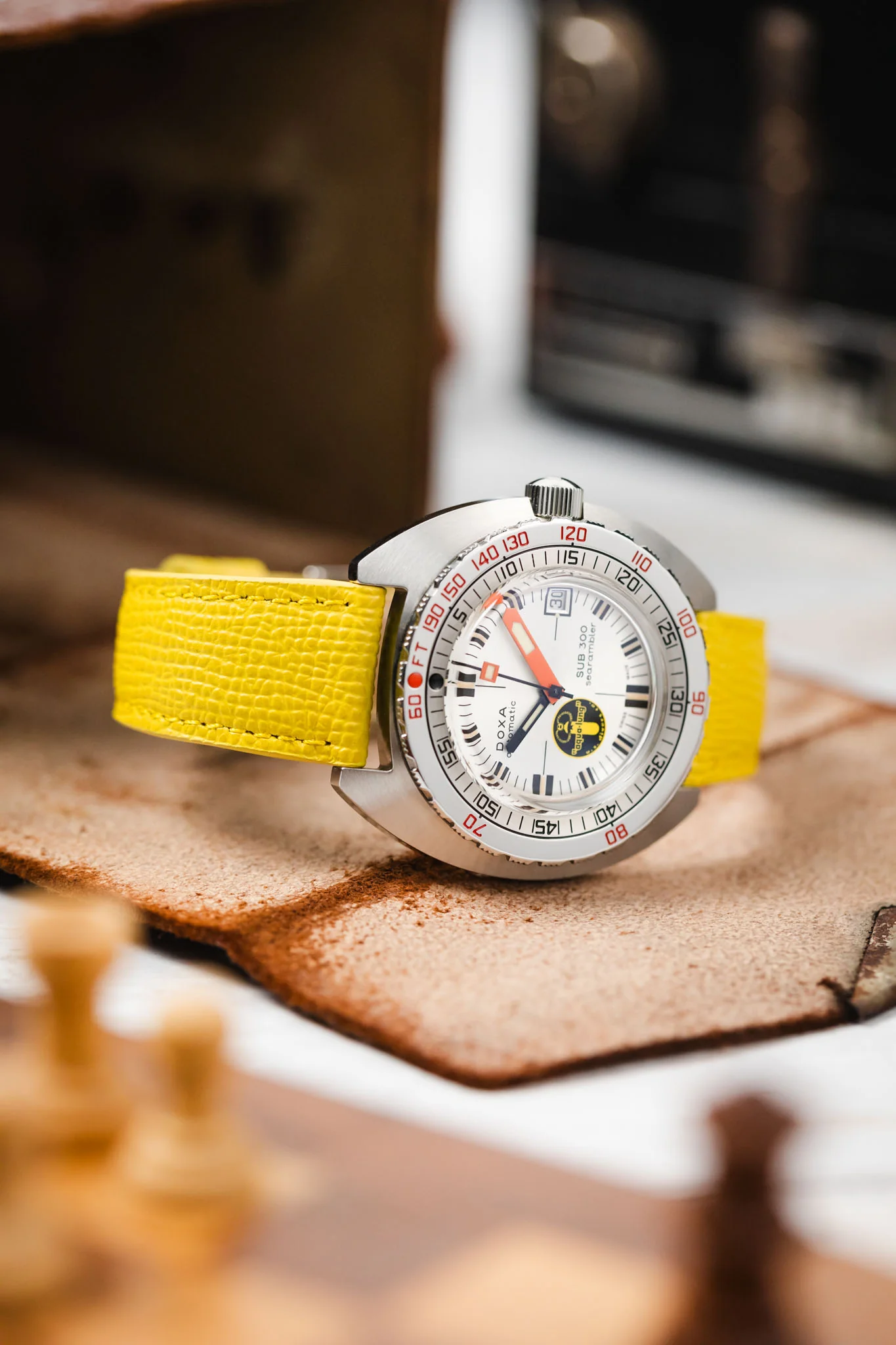 RIOS1931 FRENCH Leather Watch Strap in YELLOW - Image 4