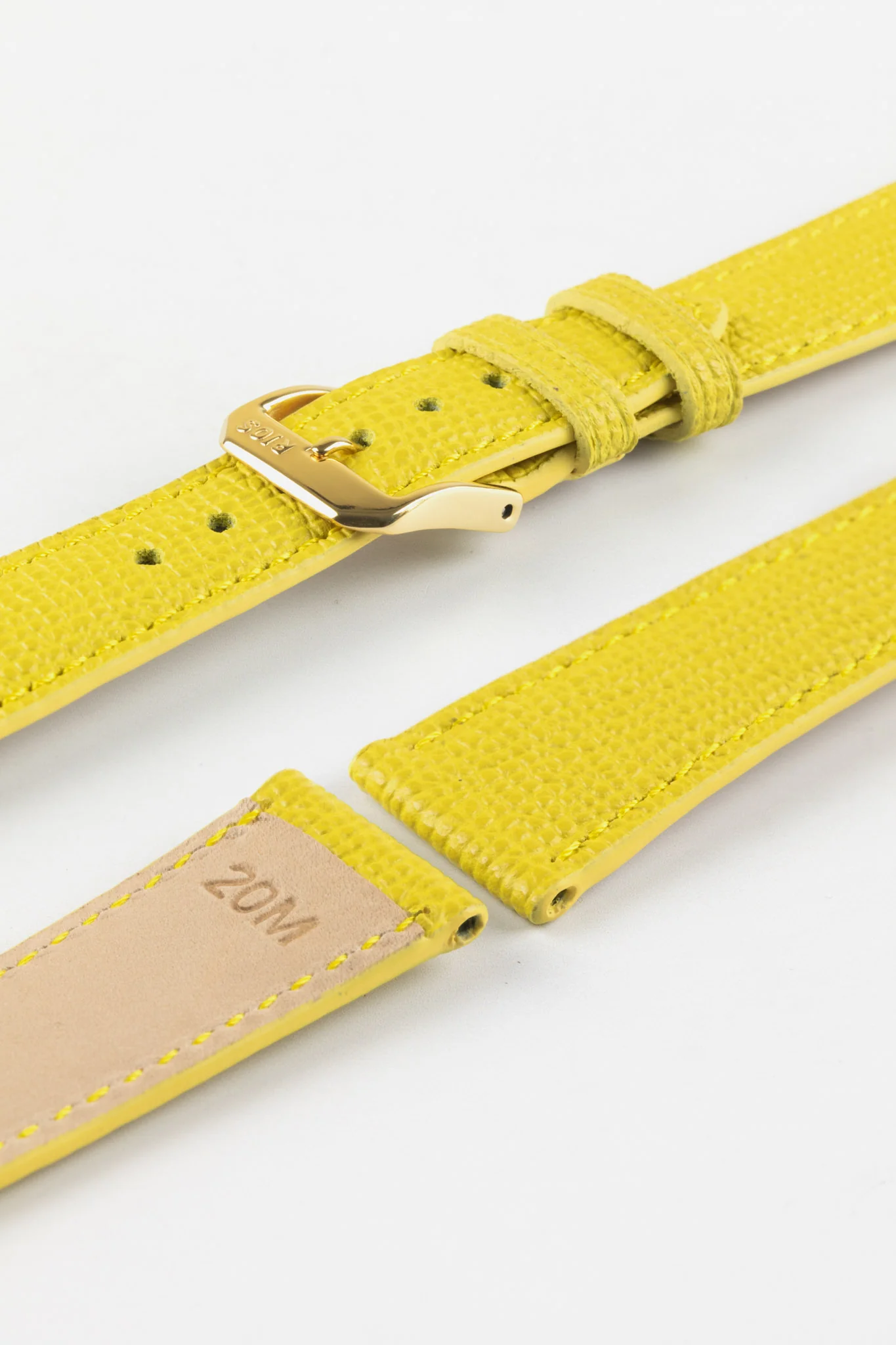 RIOS1931 FRENCH Leather Watch Strap in YELLOW - Image 7