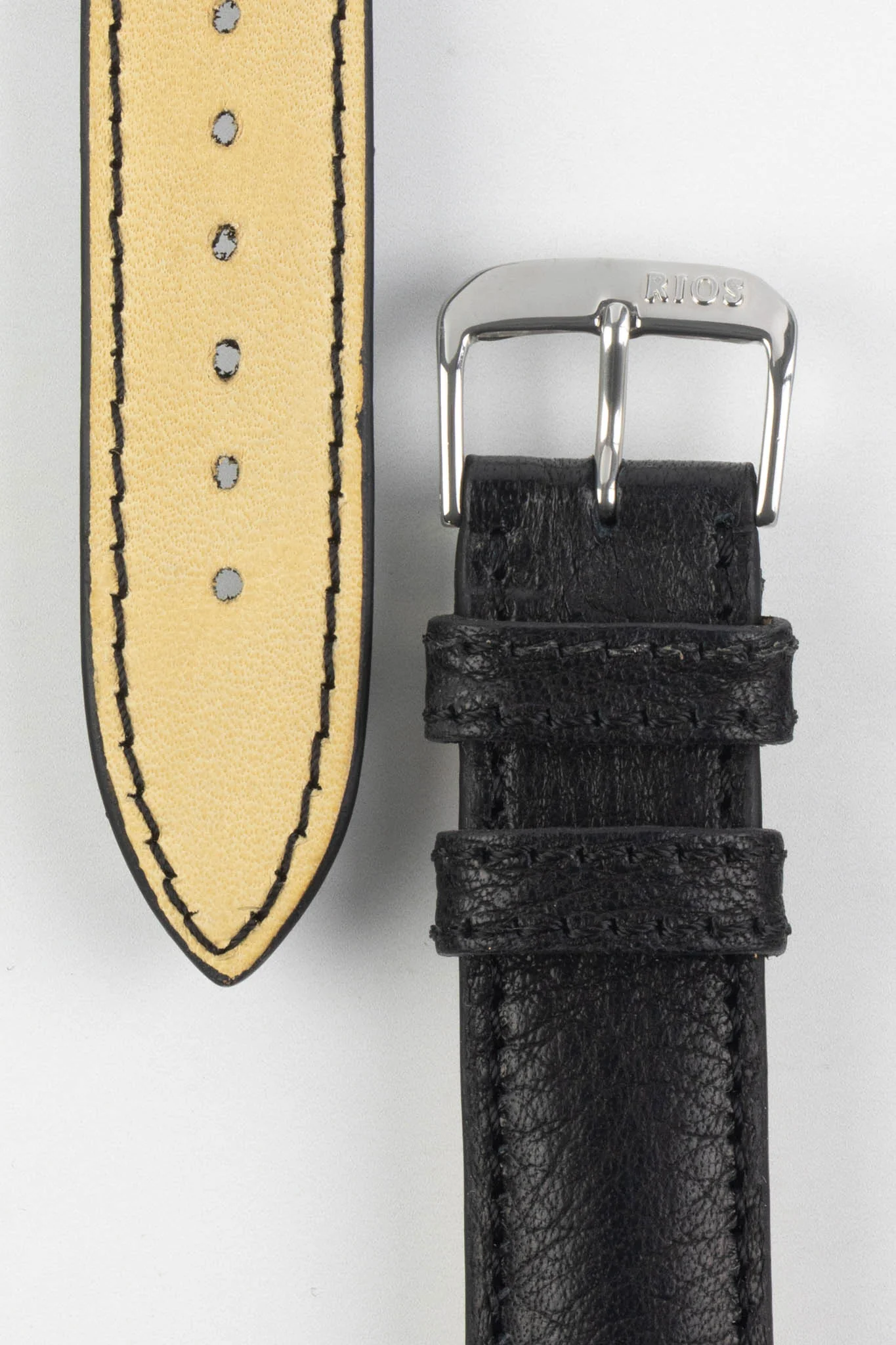 RIOS1931 GARMISCH Organic Leather Watch Strap in BLACK - Image 3