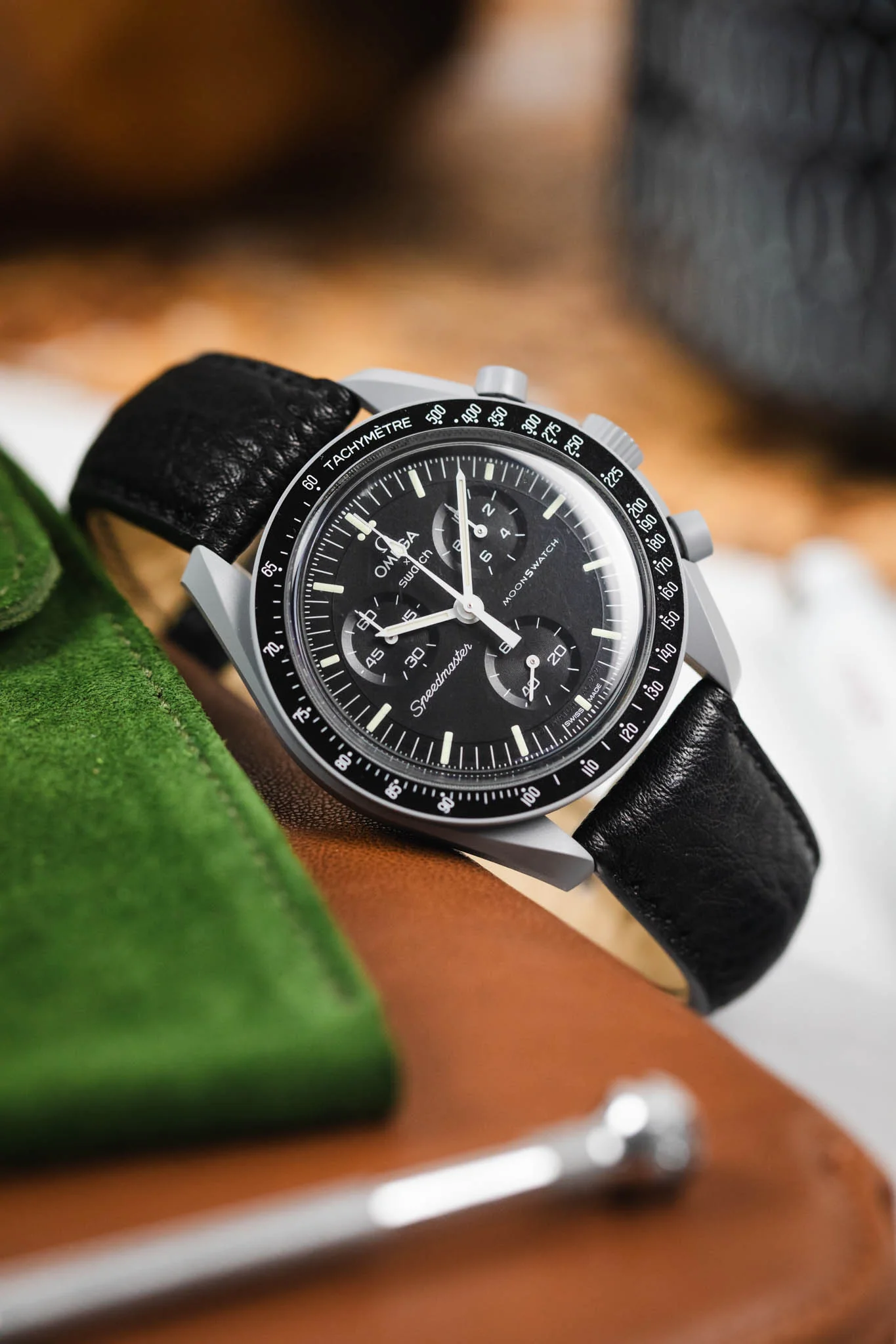 RIOS1931 GARMISCH Organic Leather Watch Strap in BLACK - Image 4