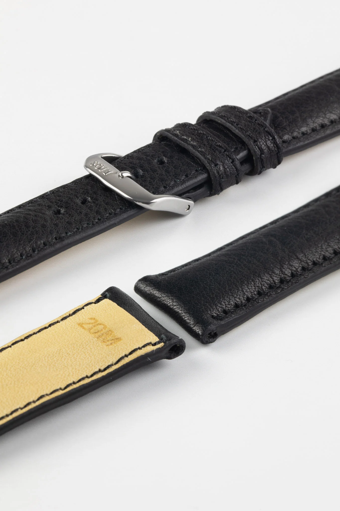 RIOS1931 GARMISCH Organic Leather Watch Strap in BLACK - Image 7