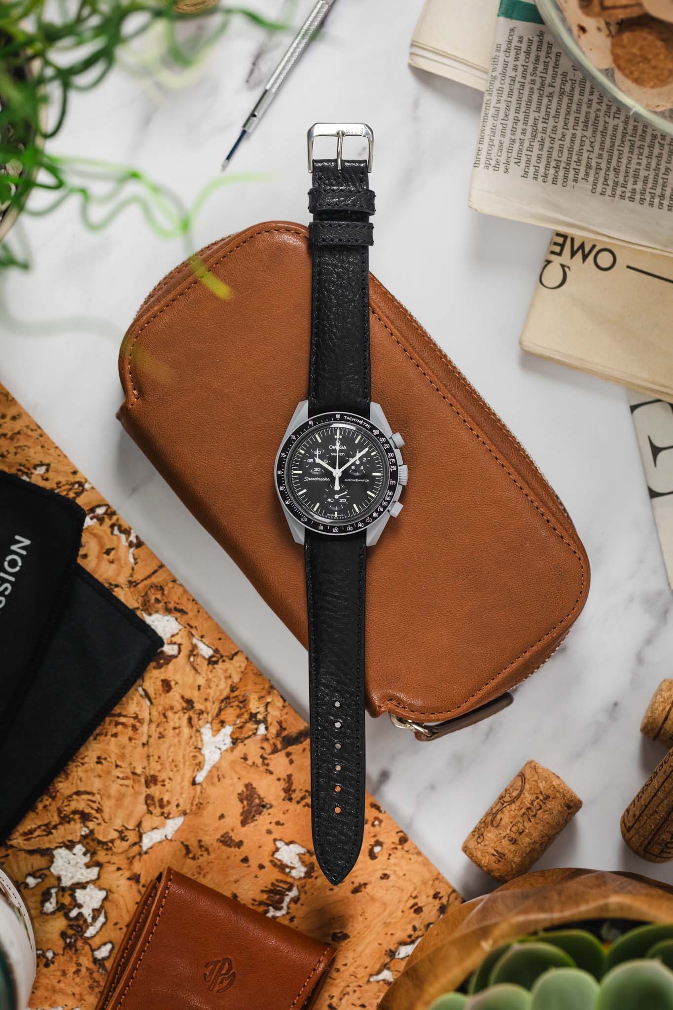 RIOS1931 GARMISCH Organic Leather Watch Strap in BLACK - Image 9