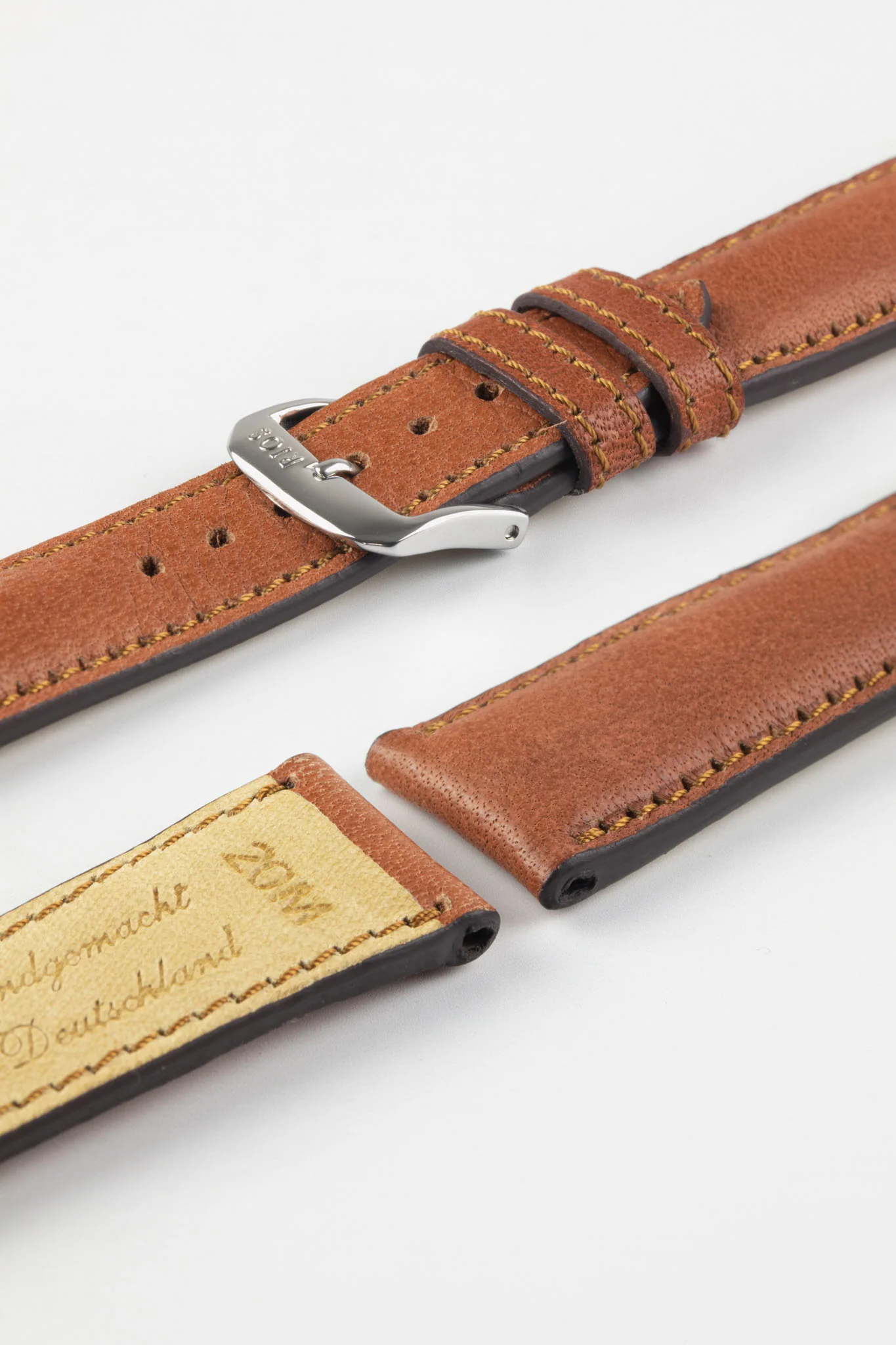 RIOS1931 GARMISCH Organic Leather Watch Strap in COGNAC - Image 4