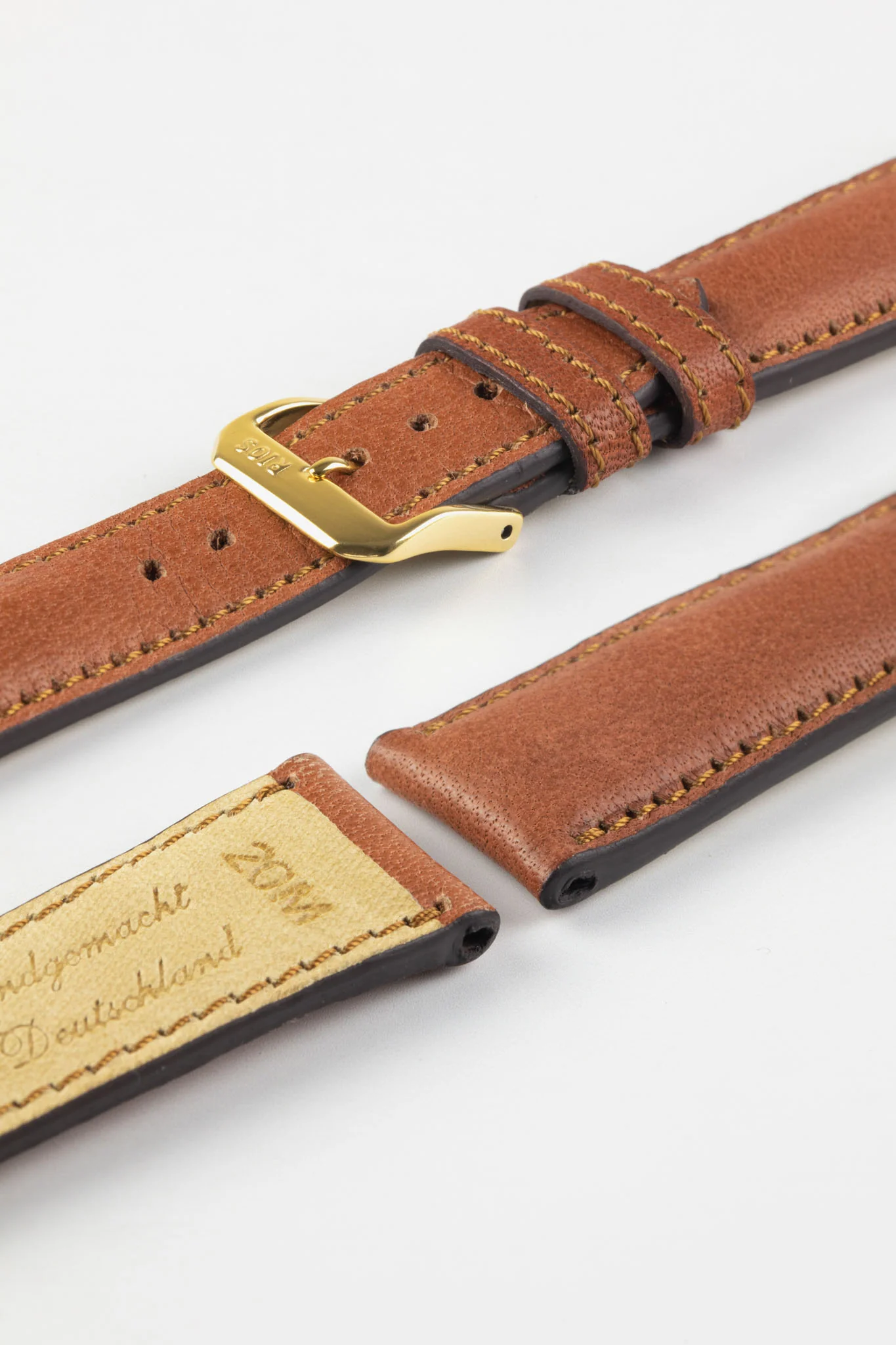 RIOS1931 GARMISCH Organic Leather Watch Strap in COGNAC - Image 5