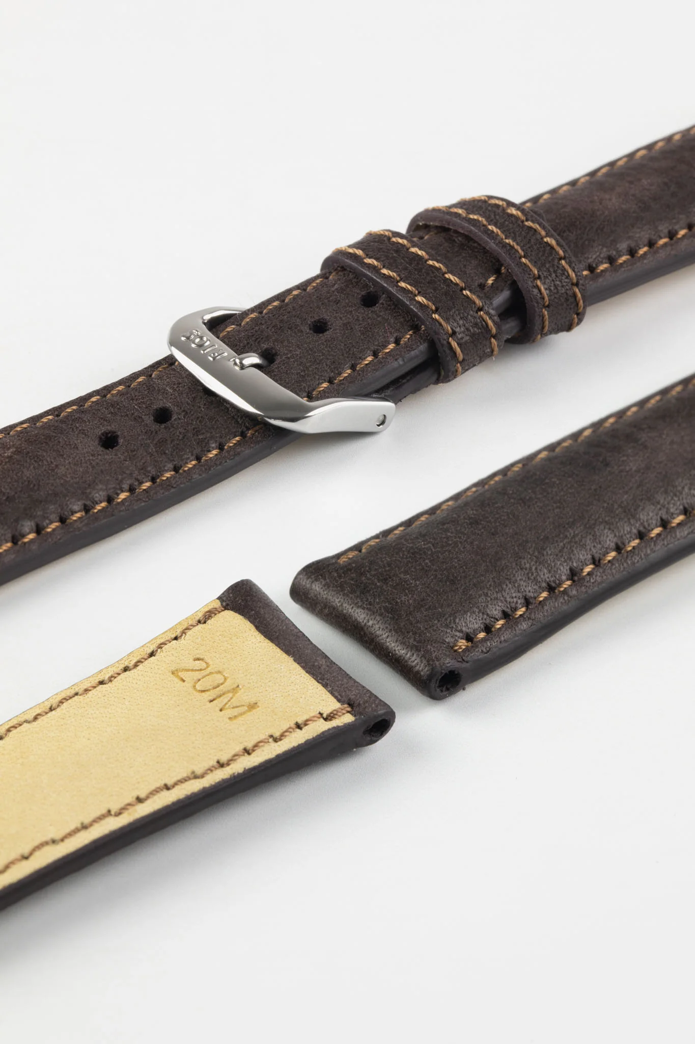 RIOS1931 GARMISCH Organic Leather Watch Strap in MOCHA - Image 4