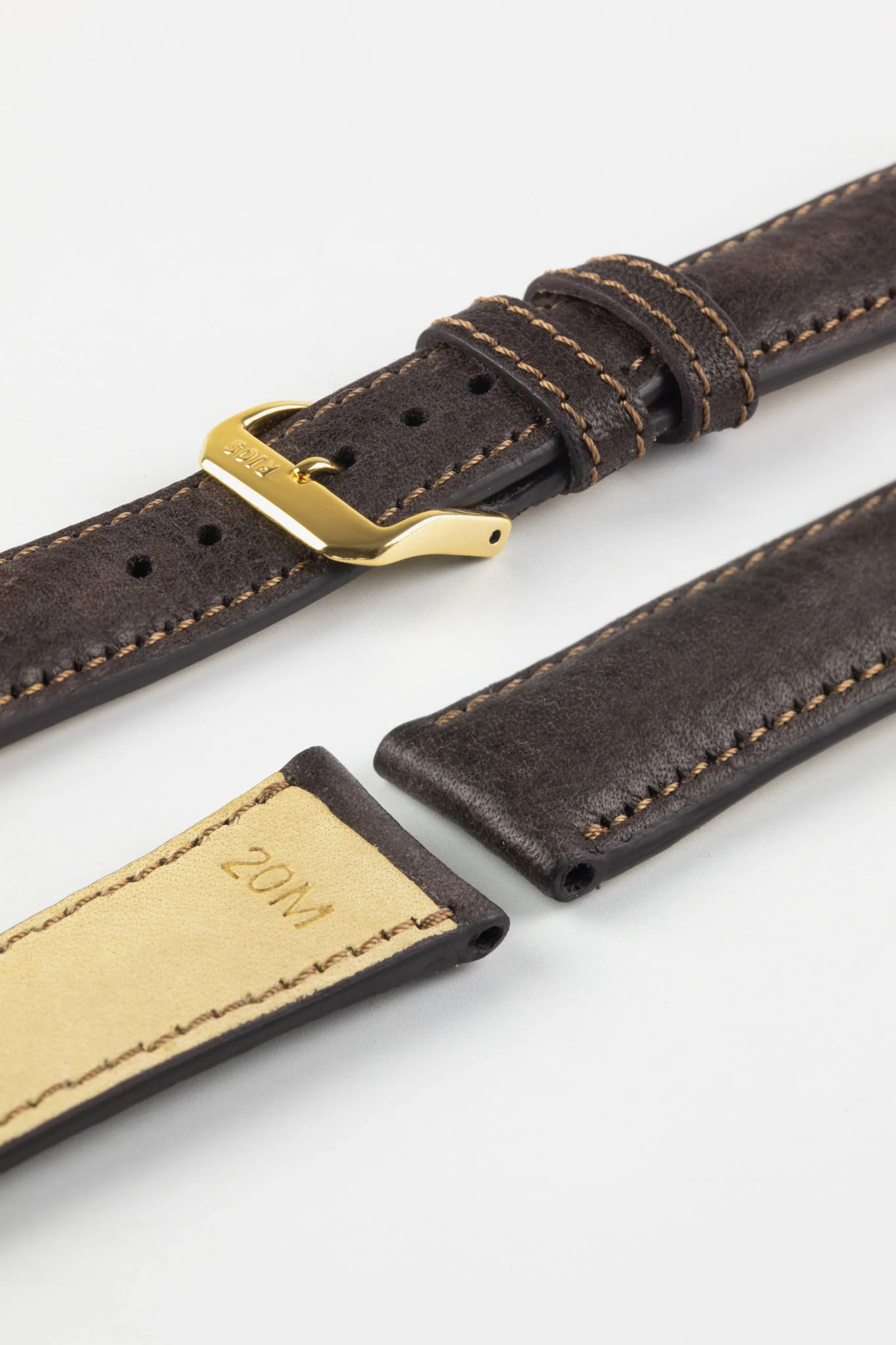 RIOS1931 GARMISCH Organic Leather Watch Strap in MOCHA - Image 5