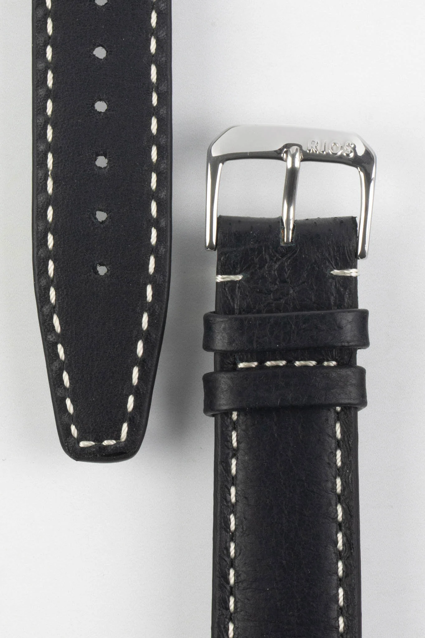RIOS1931 HAVANA Genuine Pigskin Leather Watch Strap in BLACK - Image 2