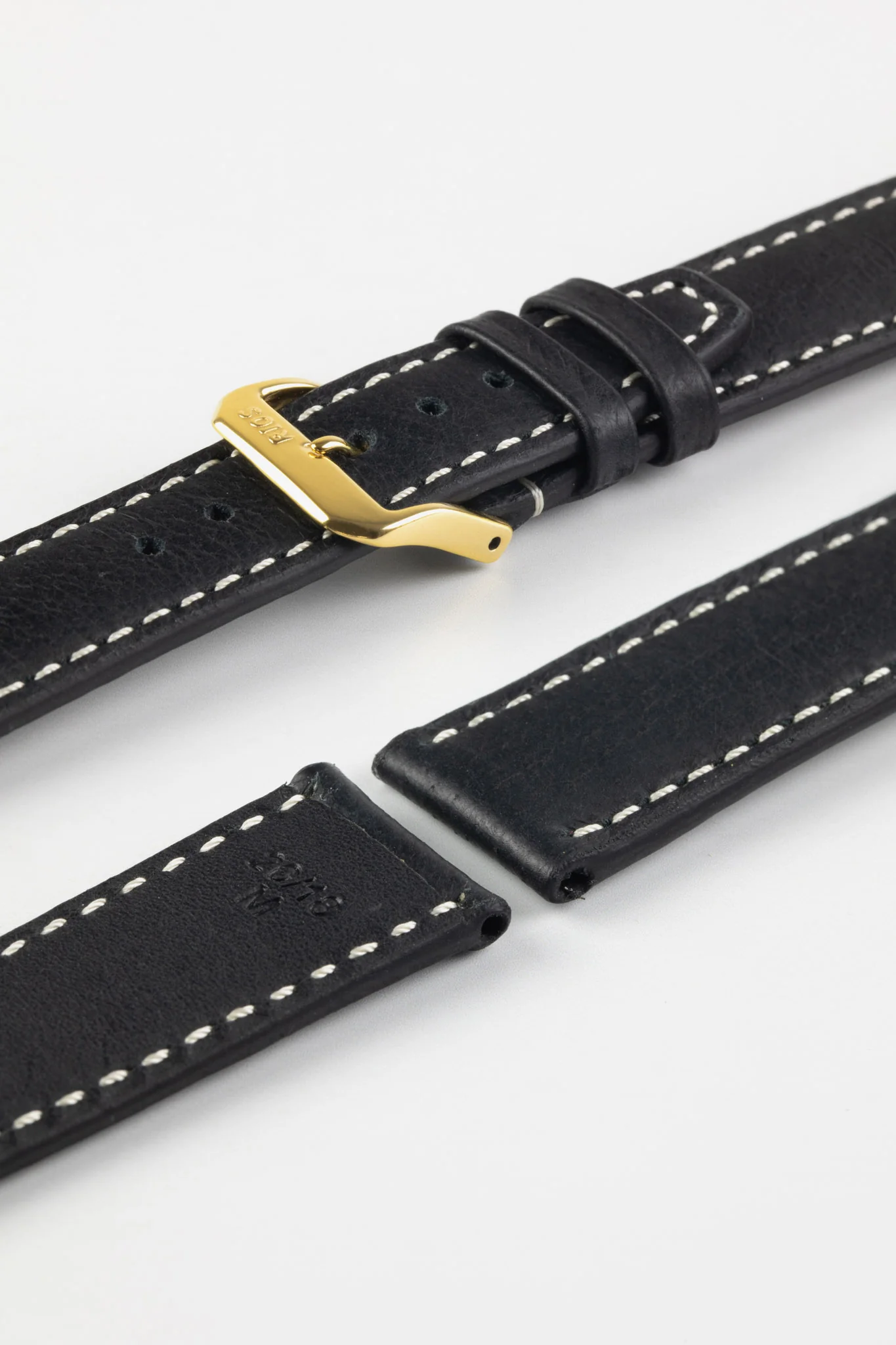 RIOS1931 HAVANA Genuine Pigskin Leather Watch Strap in BLACK - Image 5
