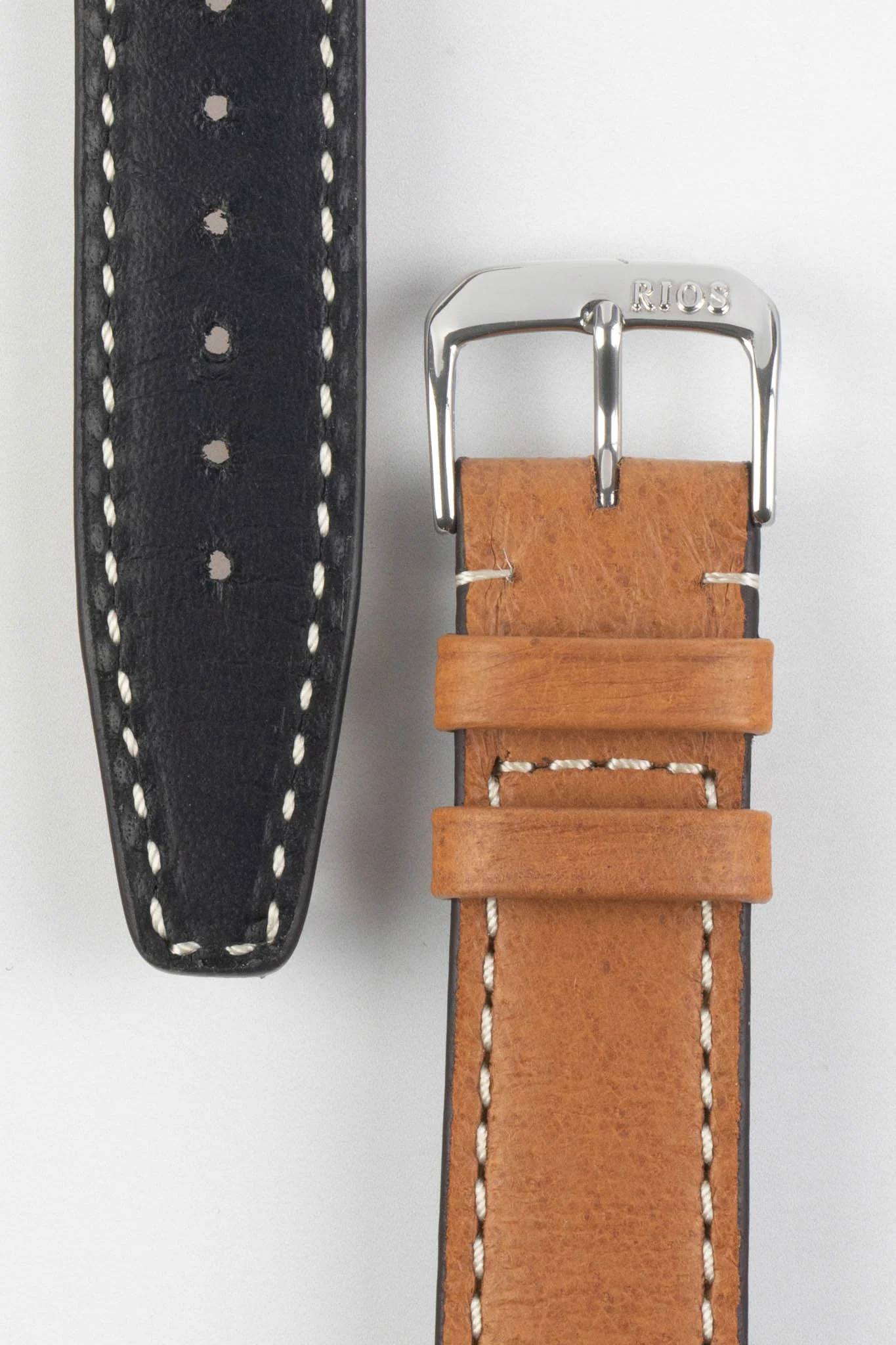 RIOS1931 HAVANA Genuine Pigskin Leather Watch Strap in COGNAC - Image 2