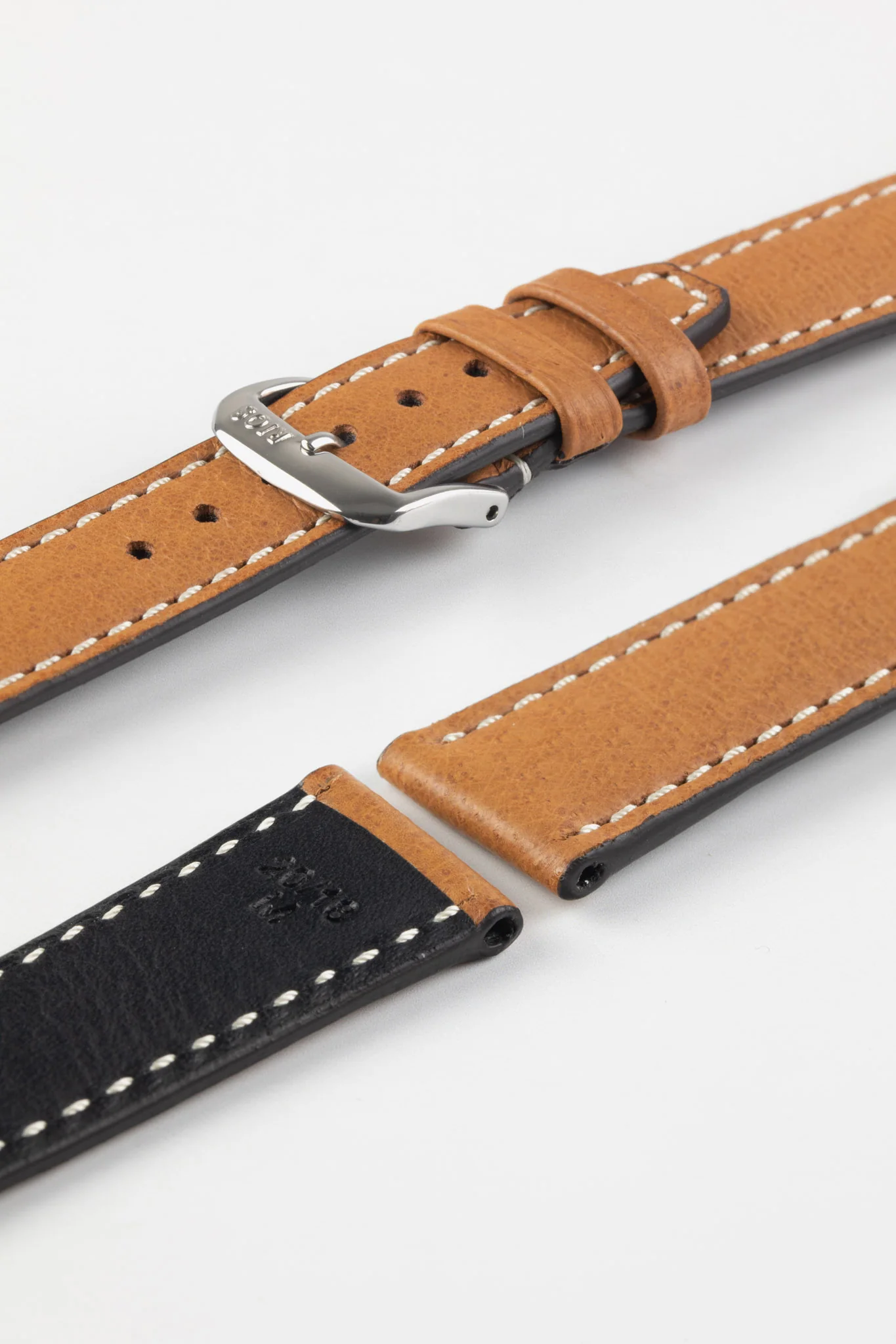 RIOS1931 HAVANA Genuine Pigskin Leather Watch Strap in COGNAC - Image 4