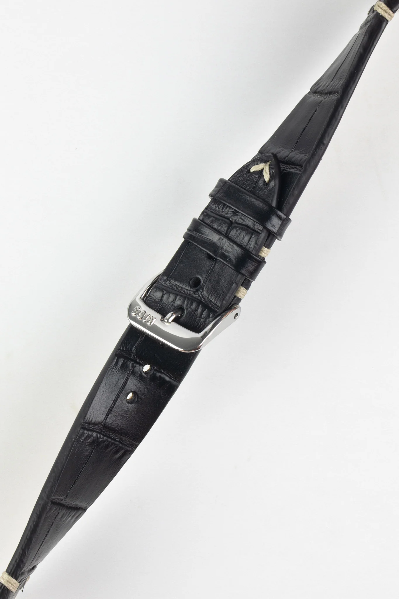 RIOS1931 HOLLYWOOD Alligator-Embossed Leather Watch Strap in BLACK - Image 5