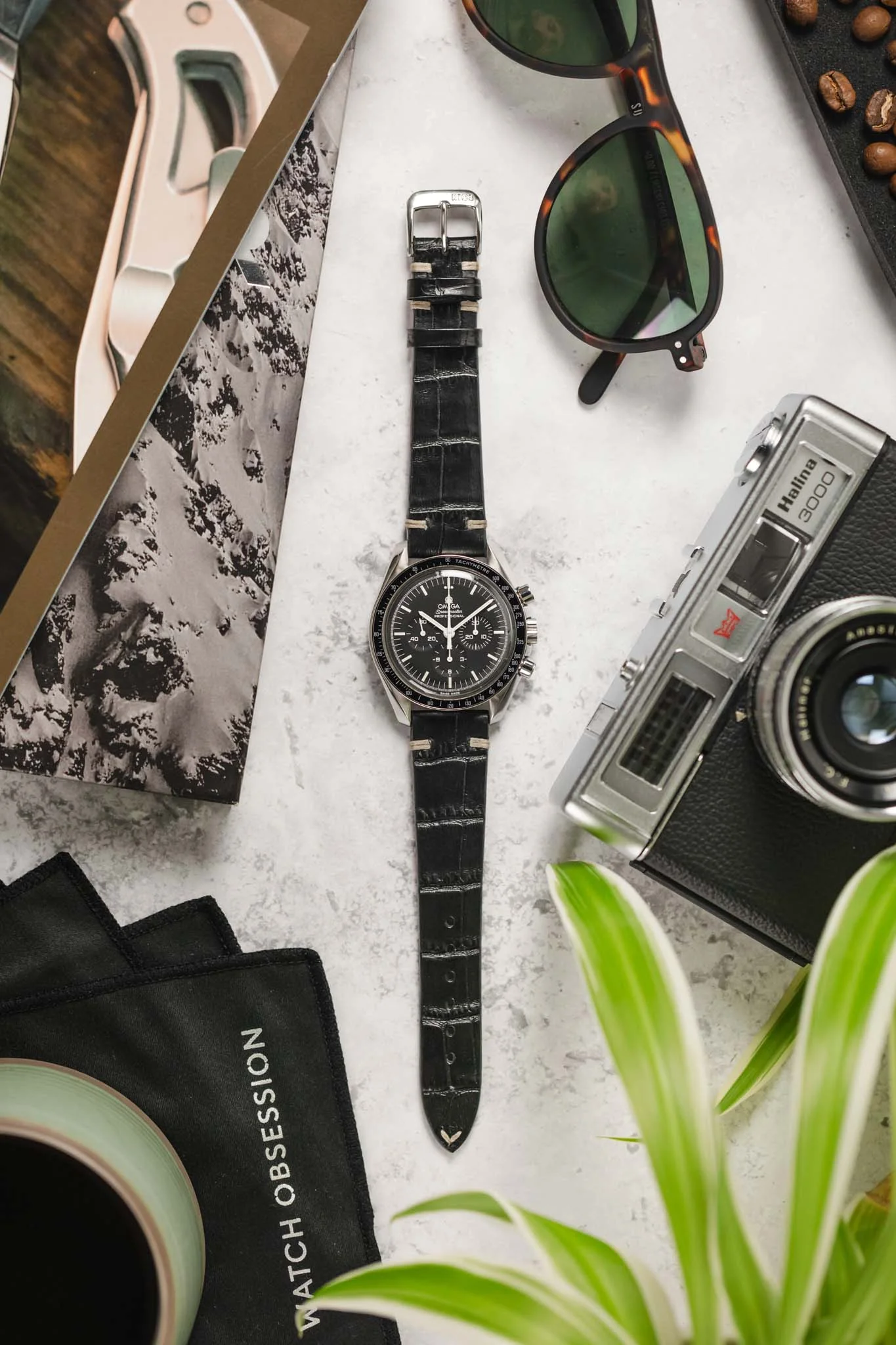 RIOS1931 HOLLYWOOD Alligator-Embossed Leather Watch Strap in BLACK - Image 9