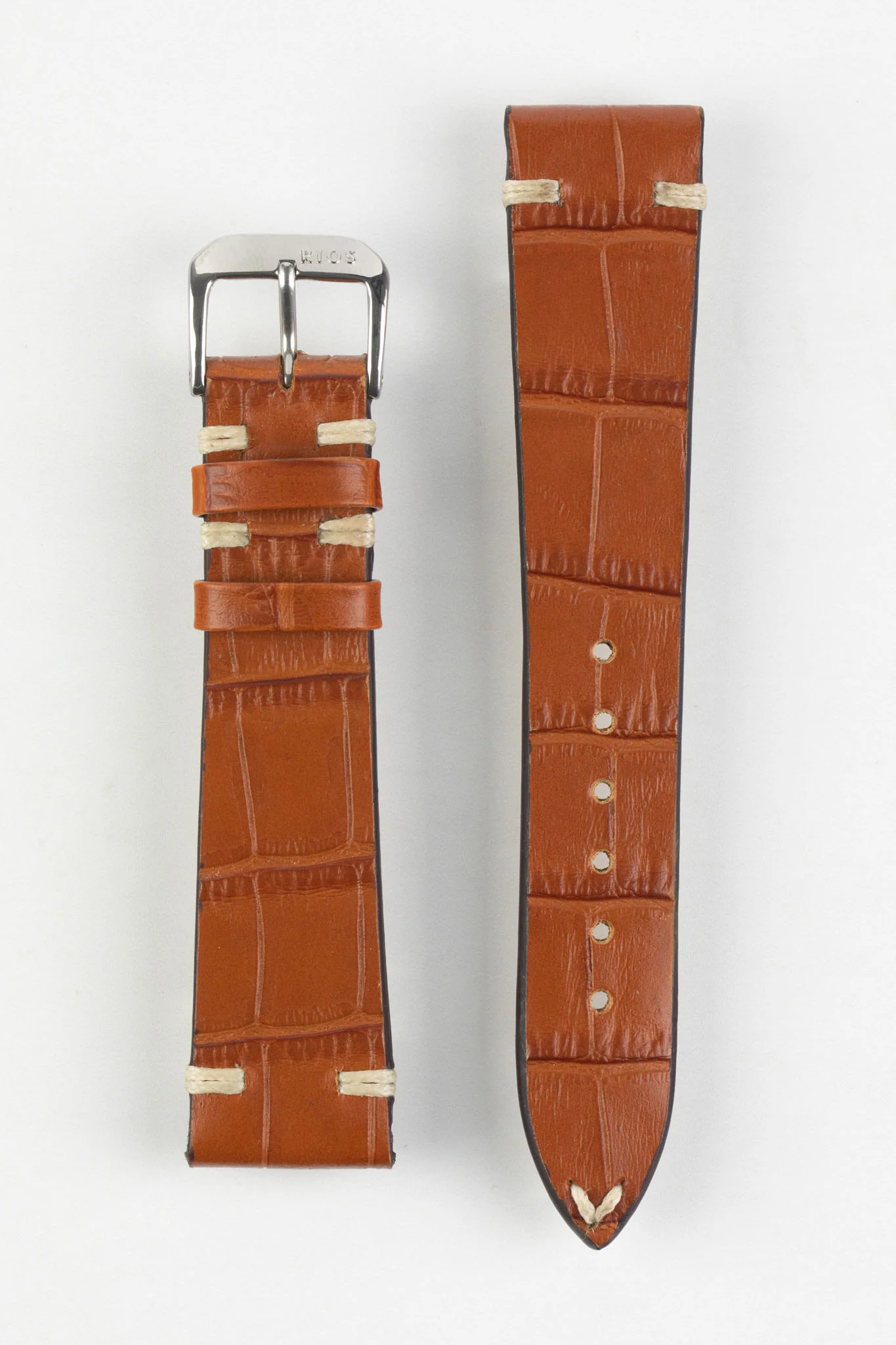 RIOS1931 HOLLYWOOD Alligator-Embossed Leather Watch Strap in COGNAC - Image 10