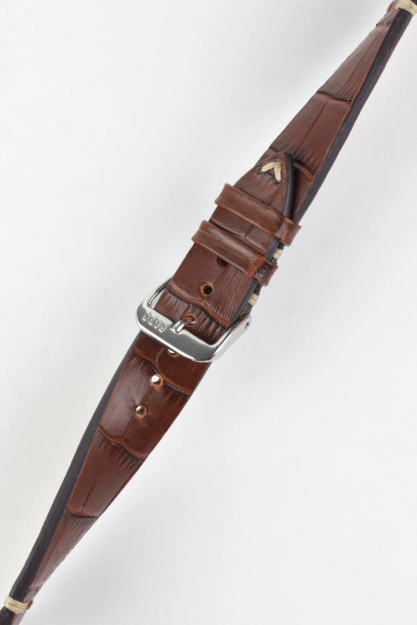 RIOS1931 HOLLYWOOD Alligator-Embossed Leather Watch Strap in MAHOGANY - Image 5