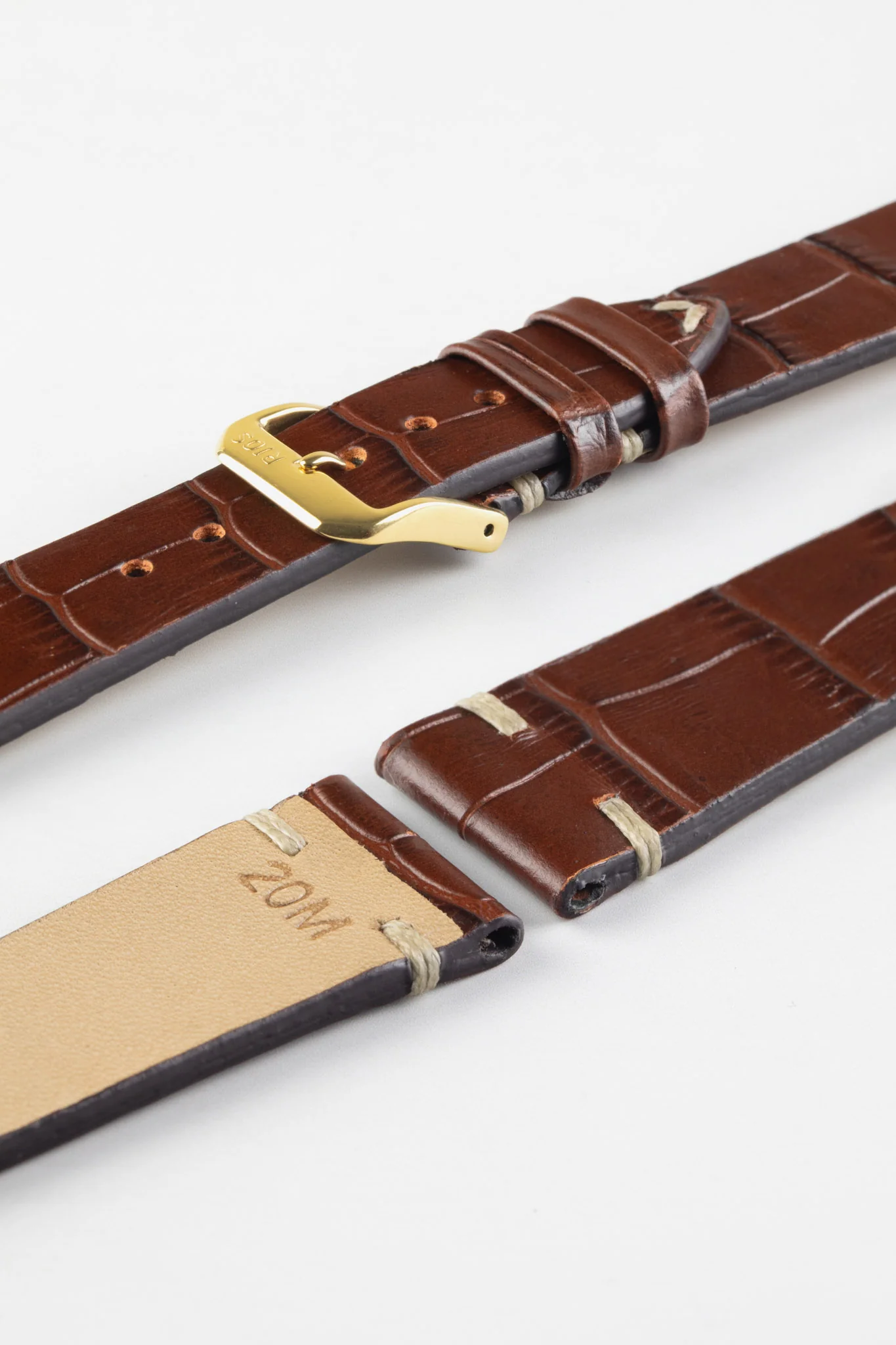 RIOS1931 HOLLYWOOD Alligator-Embossed Leather Watch Strap in MAHOGANY - Image 8