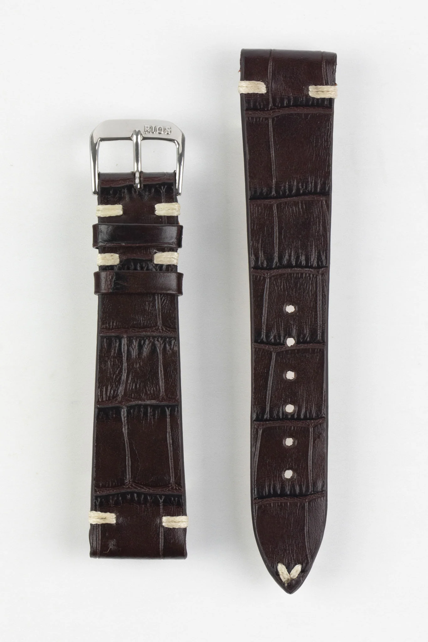 RIOS1931 HOLLYWOOD Alligator-Embossed Leather Watch Strap in MOCHA - Image 10