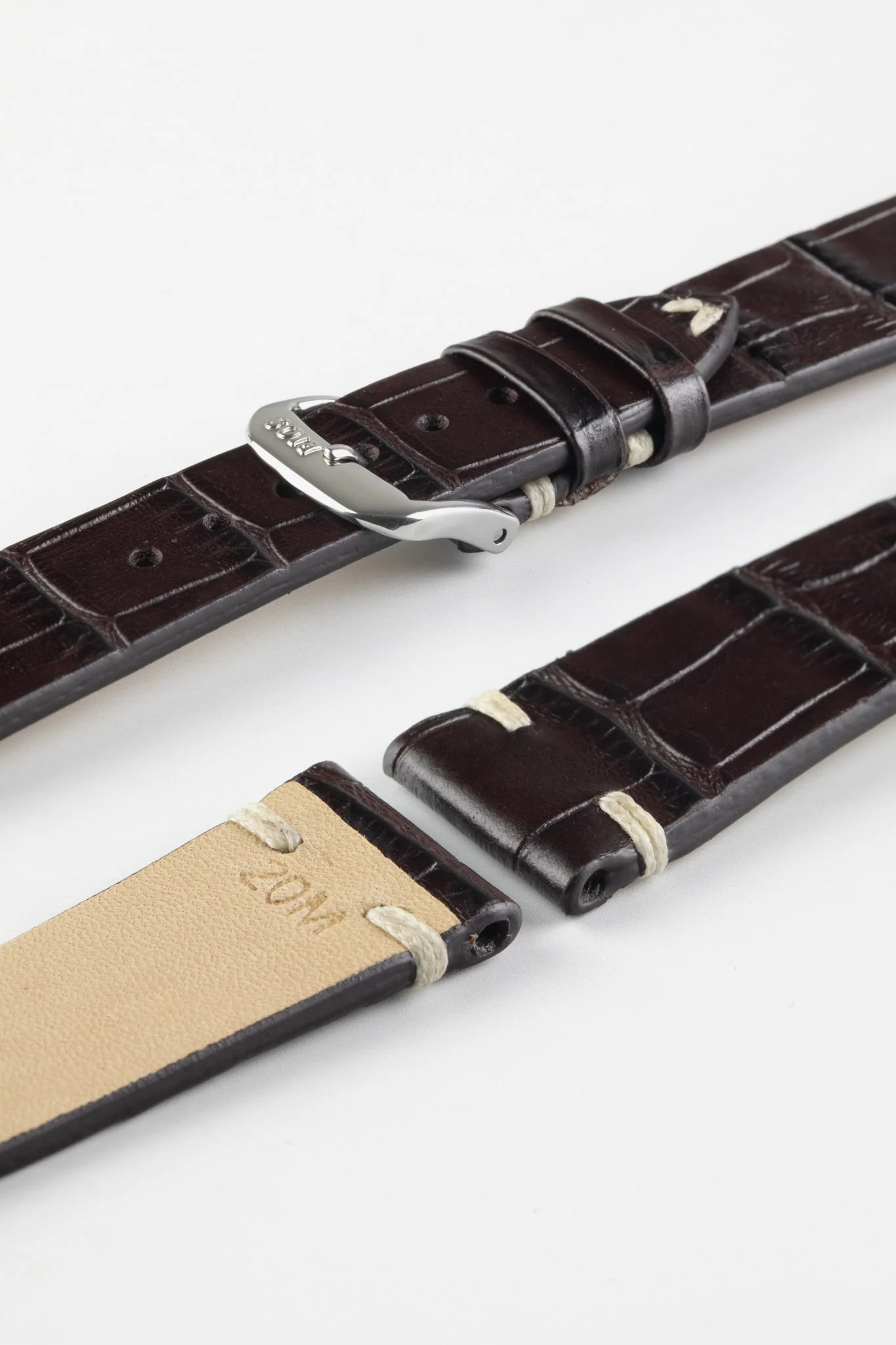 RIOS1931 HOLLYWOOD Alligator-Embossed Leather Watch Strap in MOCHA - Image 7