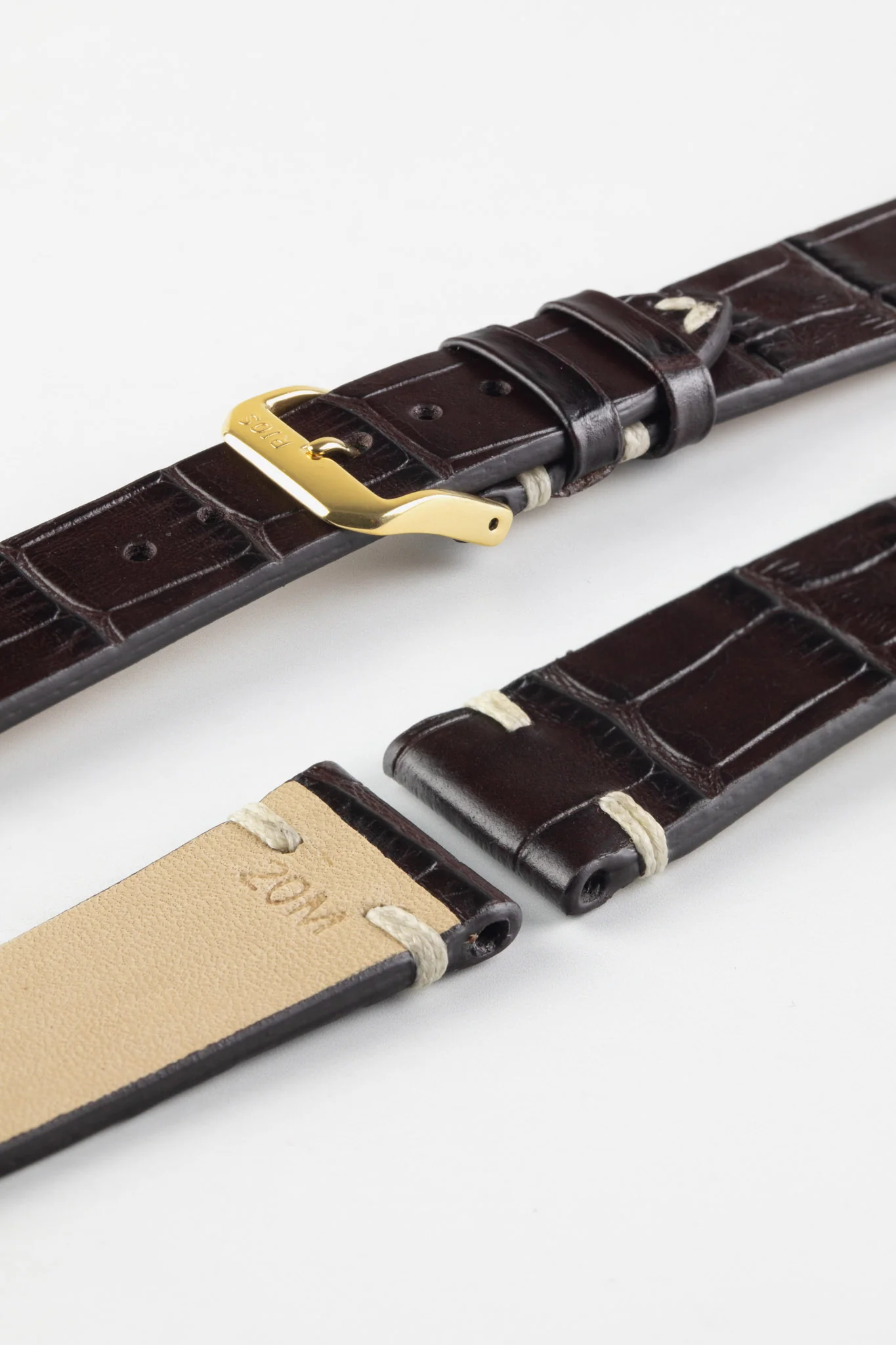 RIOS1931 HOLLYWOOD Alligator-Embossed Leather Watch Strap in MOCHA - Image 8