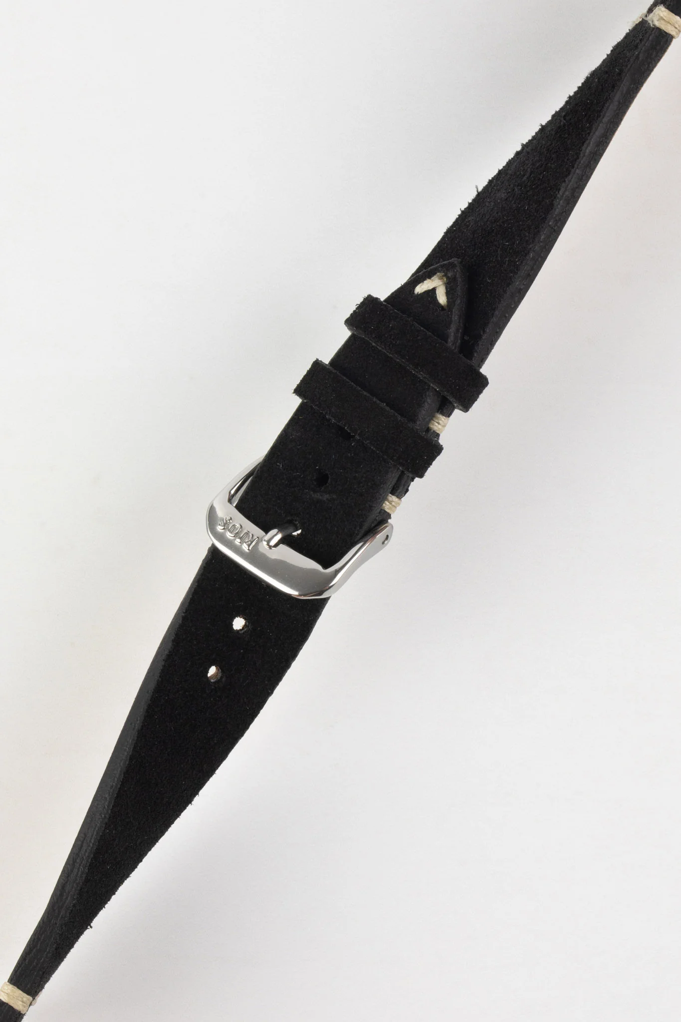 RIOS1931 HUDSON Genuine Suede Leather Watch Strap in BLACK - Image 5