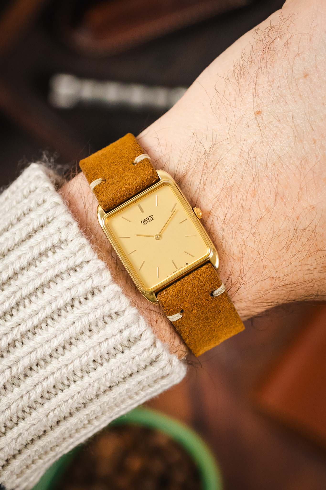RIOS1931 HUDSON Genuine Suede Leather Watch Strap in COGNAC - Image 2