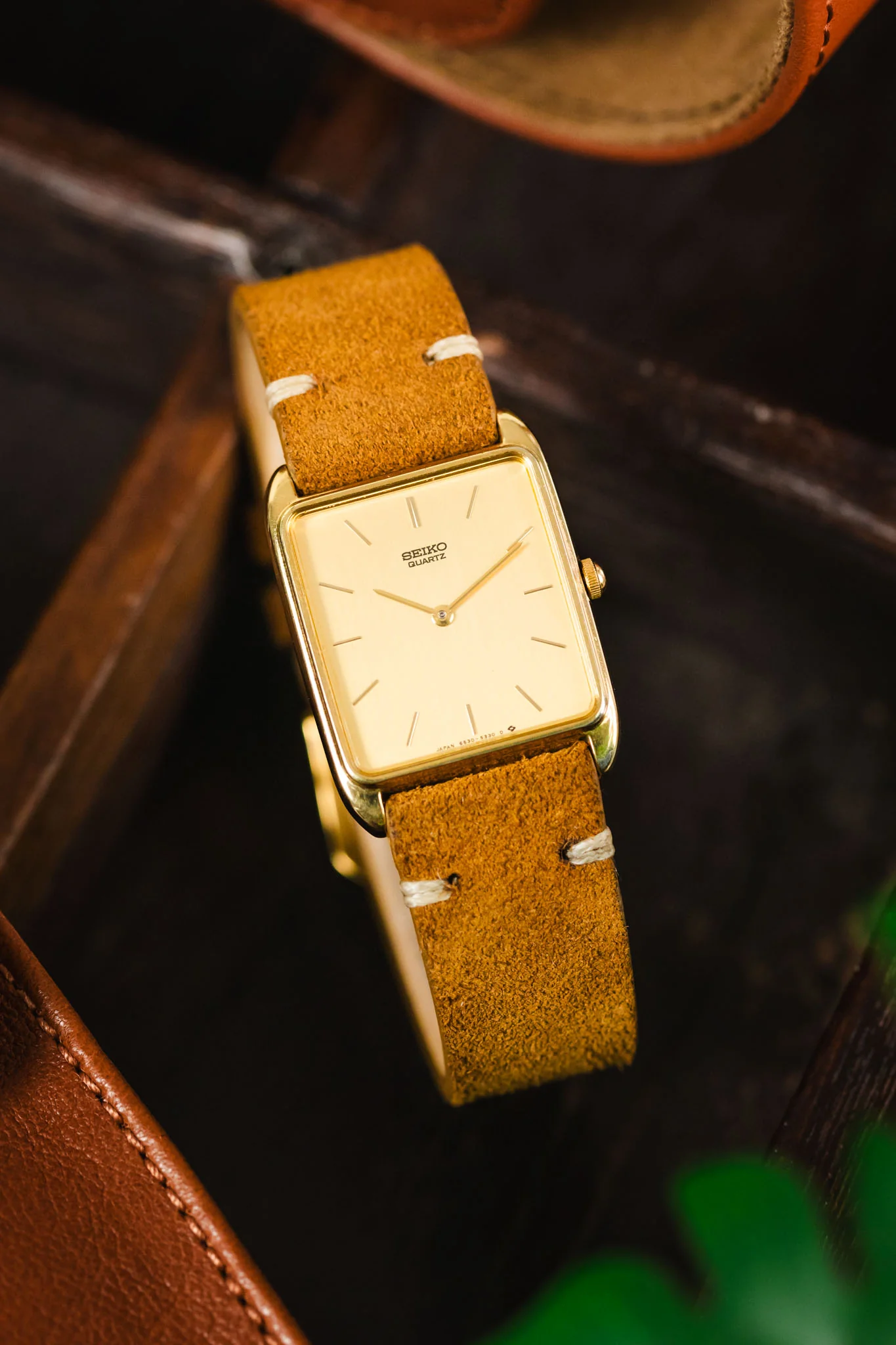 RIOS1931 HUDSON Genuine Suede Leather Watch Strap in COGNAC - Image 4