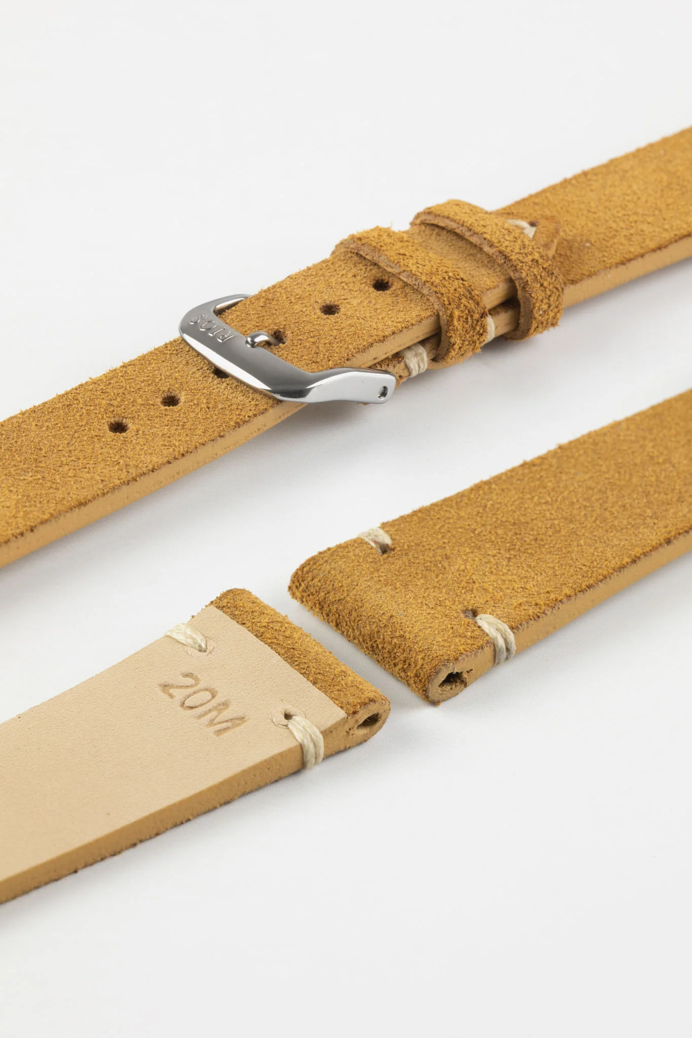 RIOS1931 HUDSON Genuine Suede Leather Watch Strap in COGNAC - Image 7